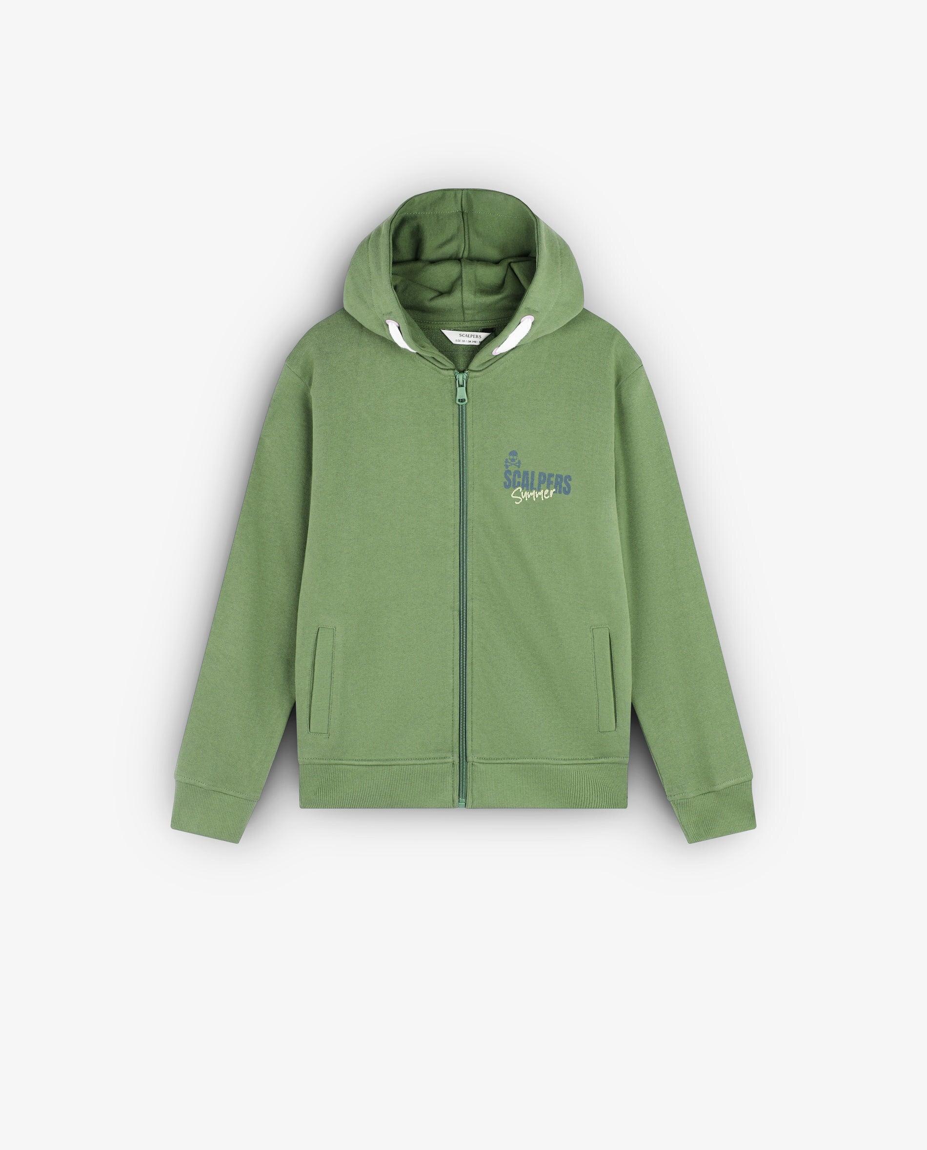 Sweatshirt de Algodão com Capuz para Criança Scalpers Verde-4