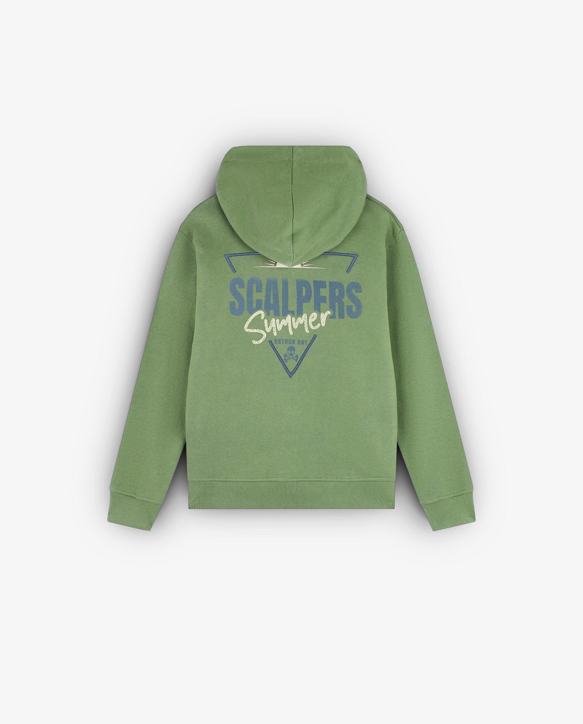 Sweatshirt de Algodão com Capuz para Criança Scalpers Verde-5