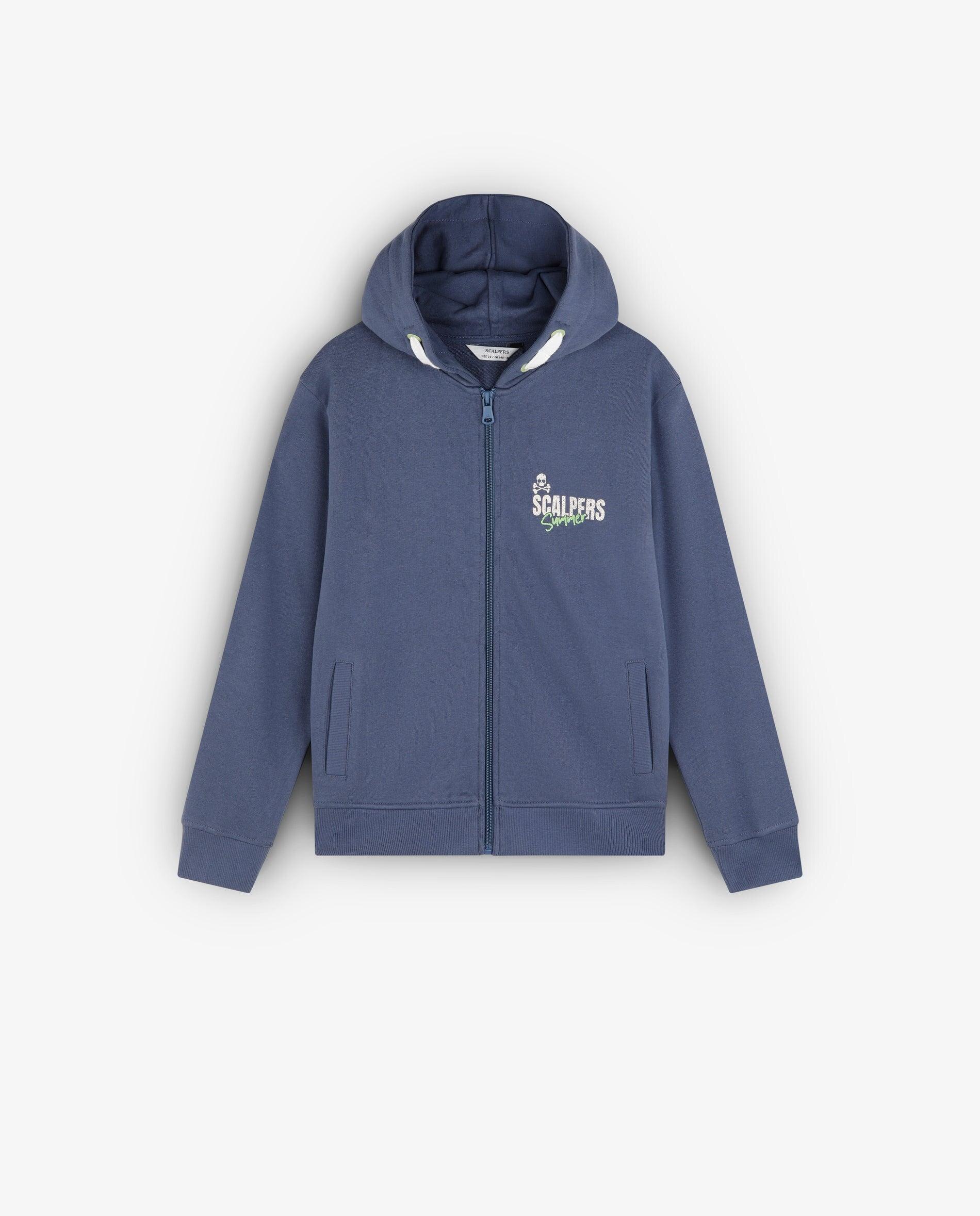 Sweatshirt Infantil de Algodão com Capuz Scalpers Azul-marinho-4