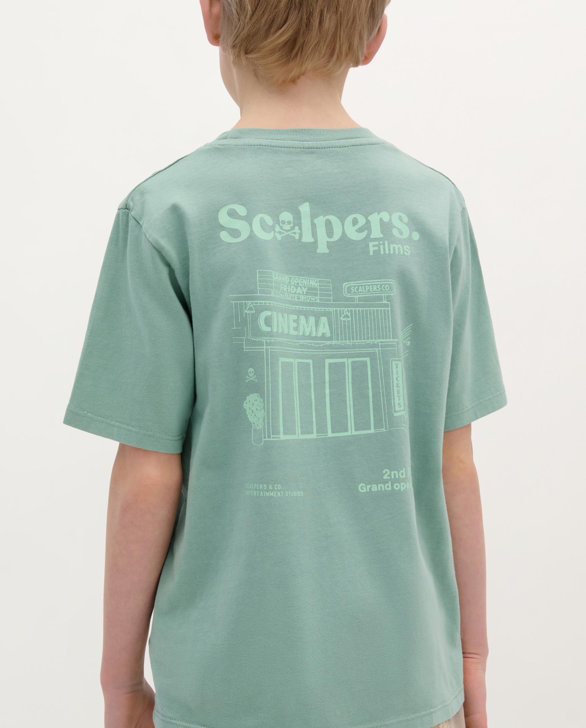 T-shirt Infantil de Algodão de Manga Curta Verde-claro-2