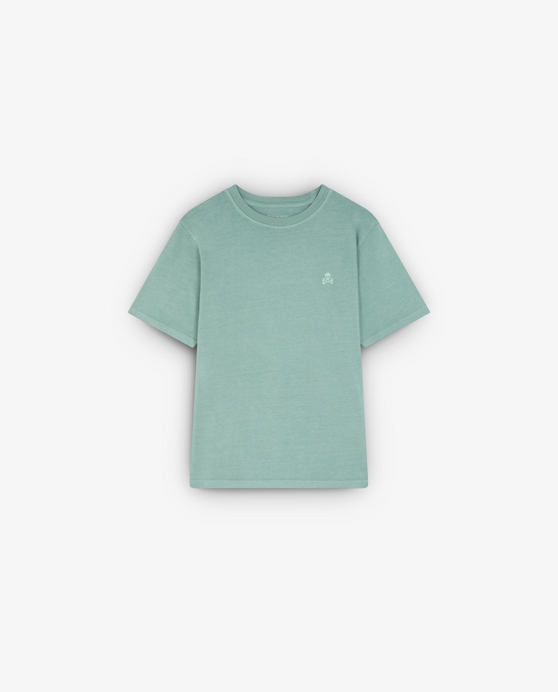 T-shirt Infantil de Algodão de Manga Curta Verde-claro-4