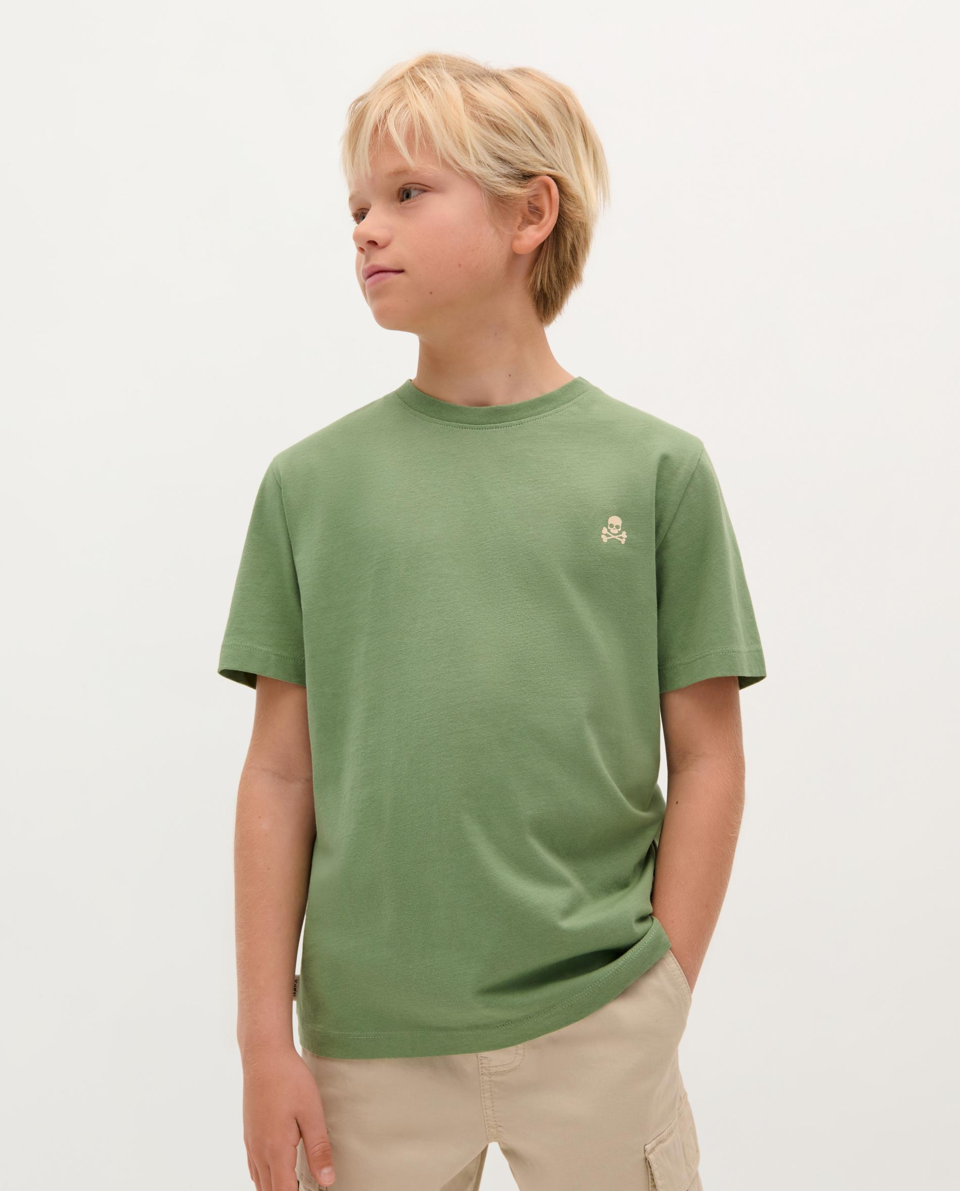T-shirt Infantil em Algodão de Manga Curta Verde-1