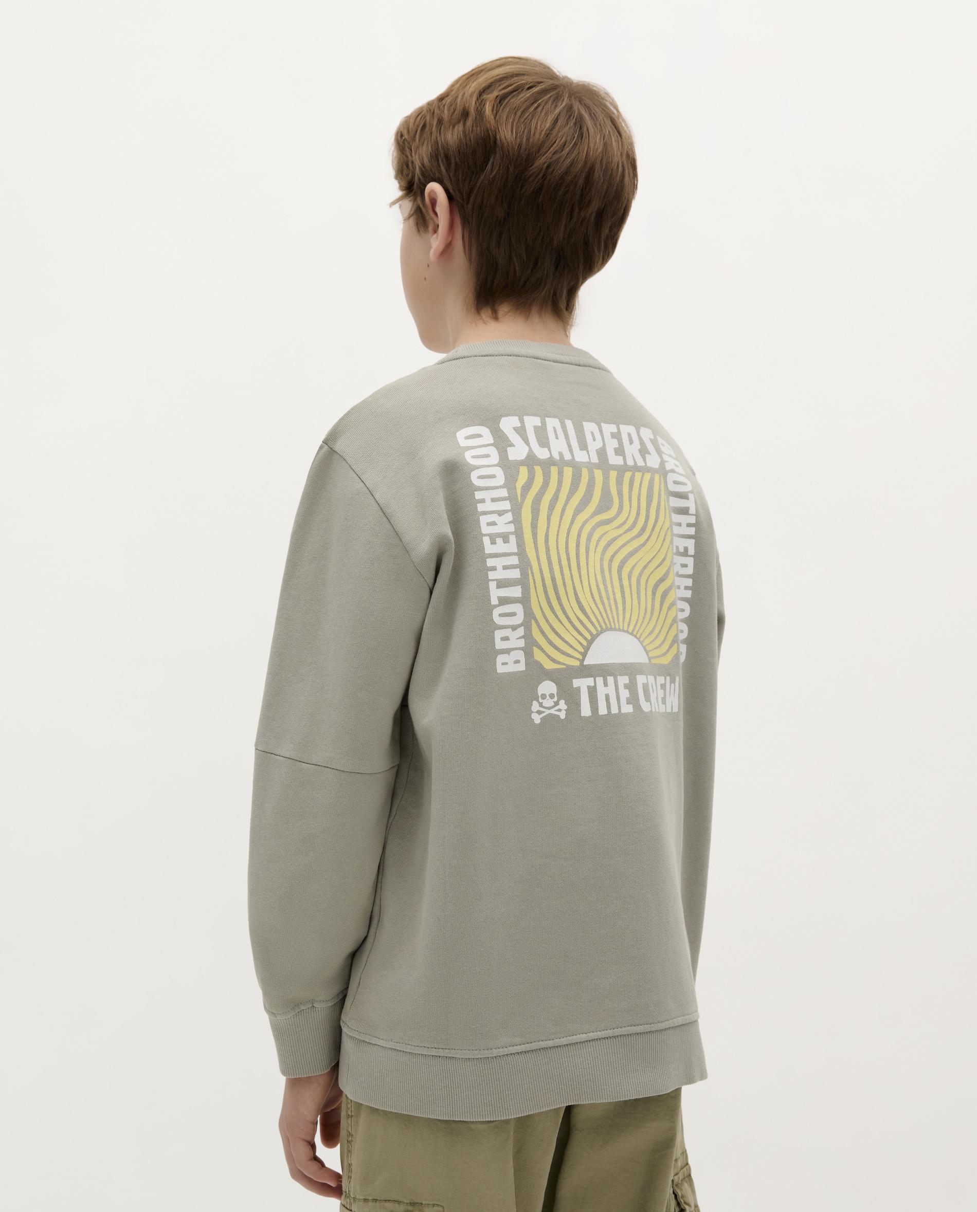 Sweat Infantil de Algodão com Estampado Caqui-2