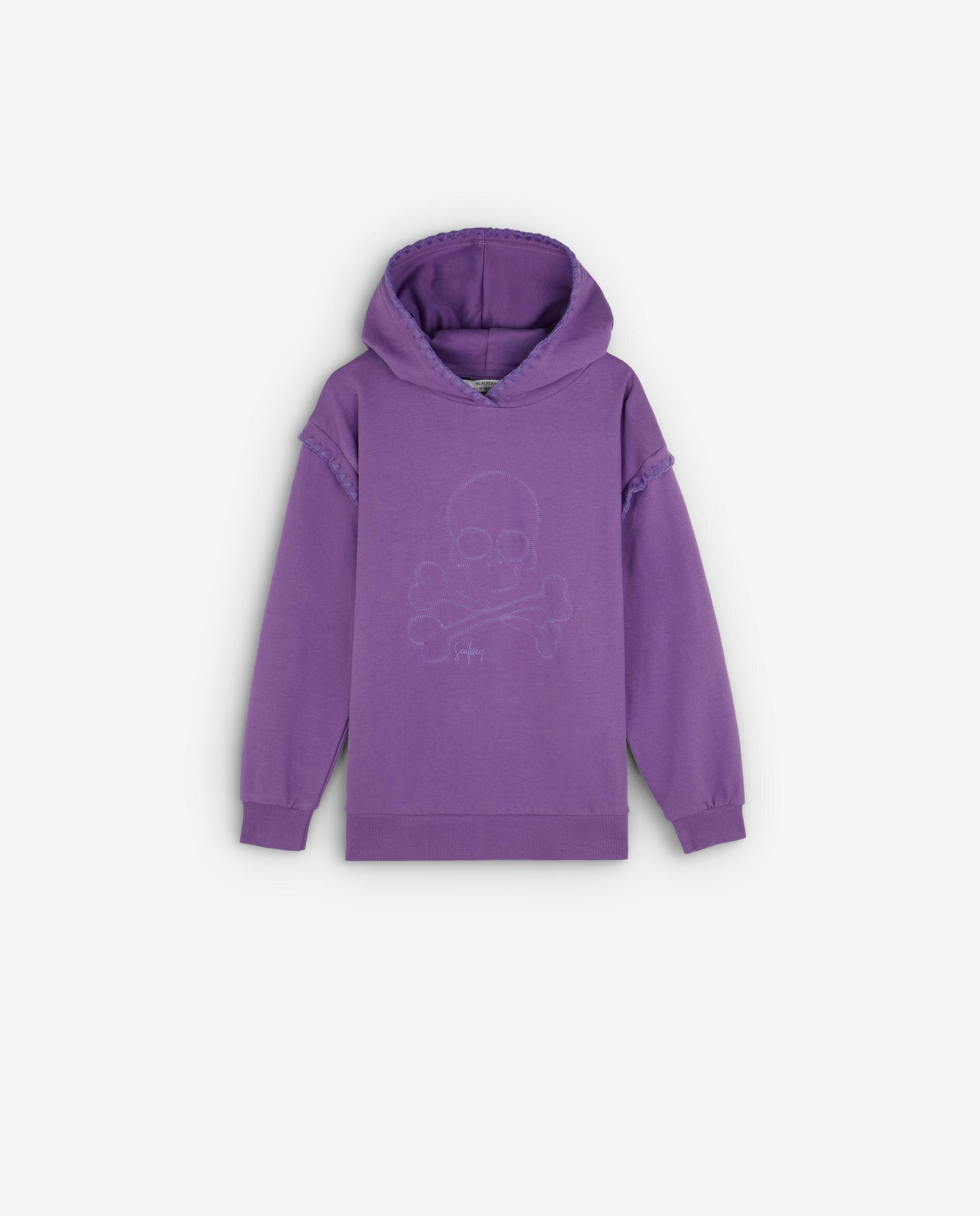Sweatshirt Infantil de Algodão com Capuz Roxo-4