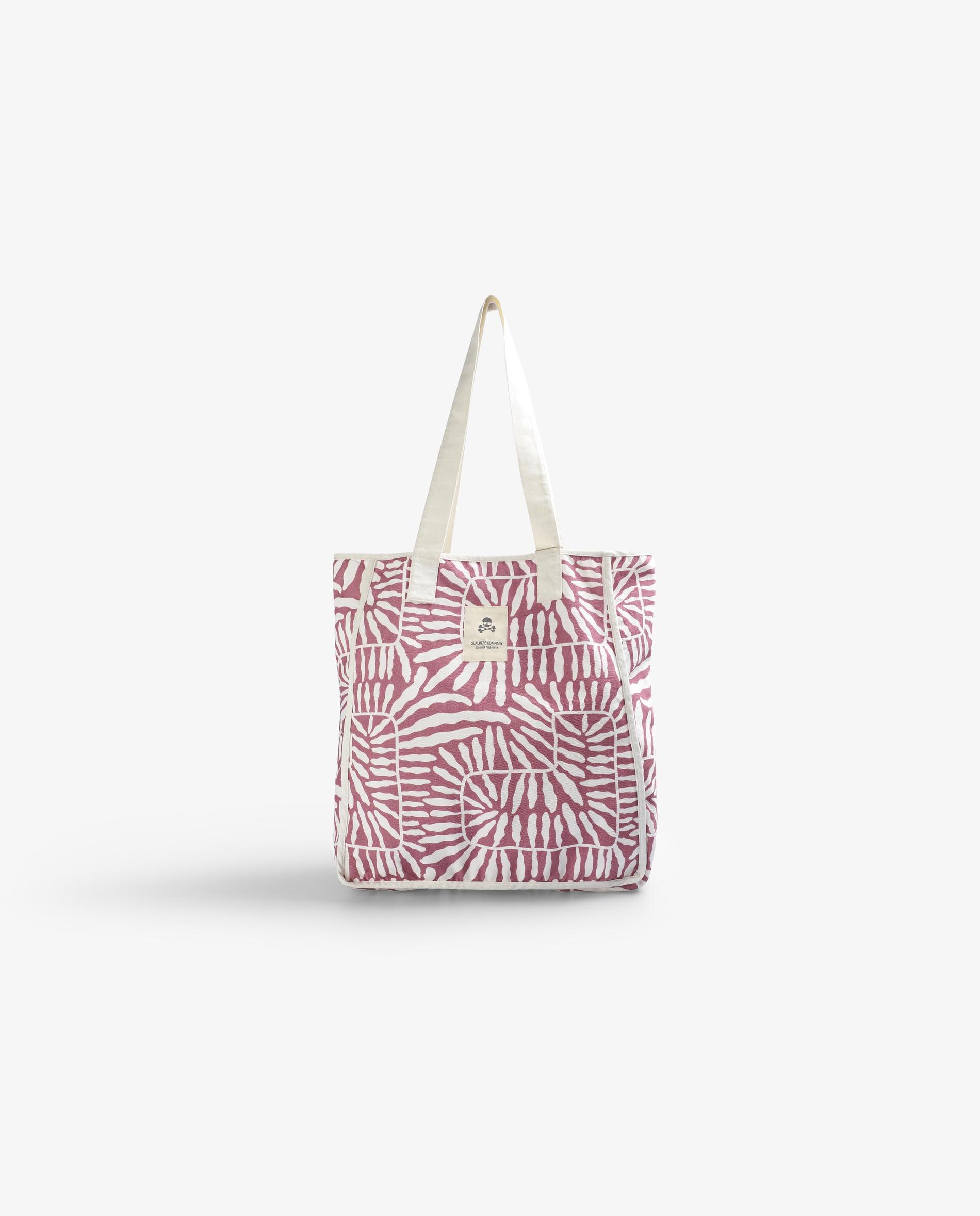 Bolsa Infantil Estampada com Caveira Lilás / Branco-1