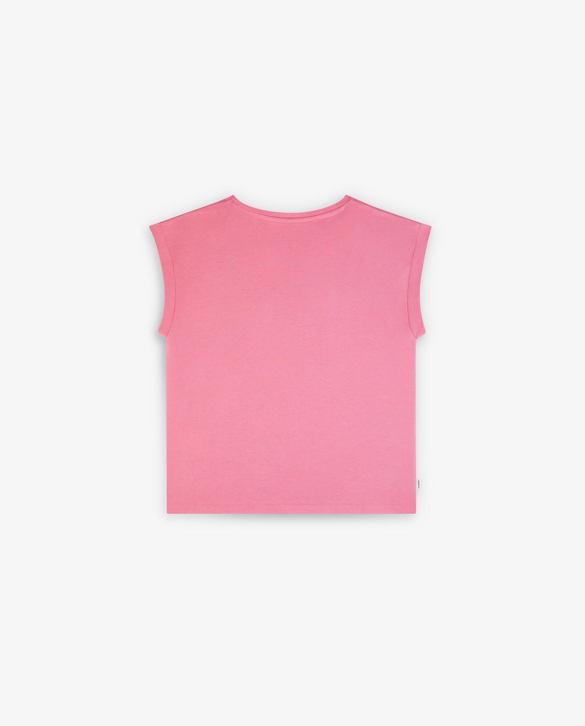 T-shirt Infantil de Algodão com Manga Tipo Cava Rosa-5