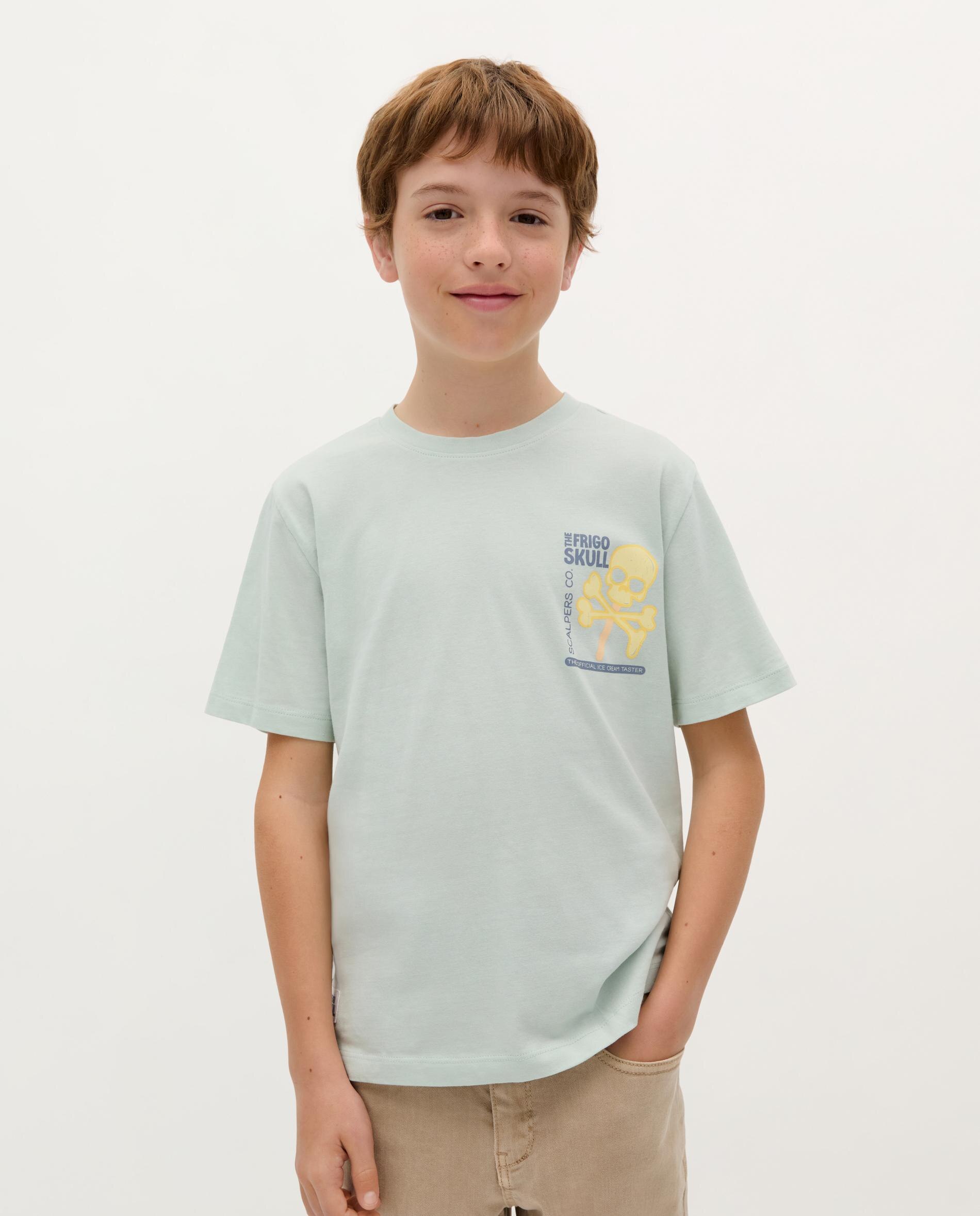T-shirt Infantil Regular Fit de Algodão Scalpers Azul-claro-1