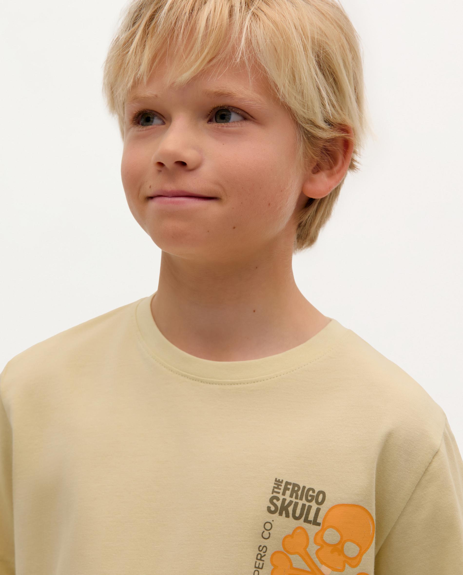 T-shirt Infantil em Algodão de Manga Curta Scalpers Caqui-3