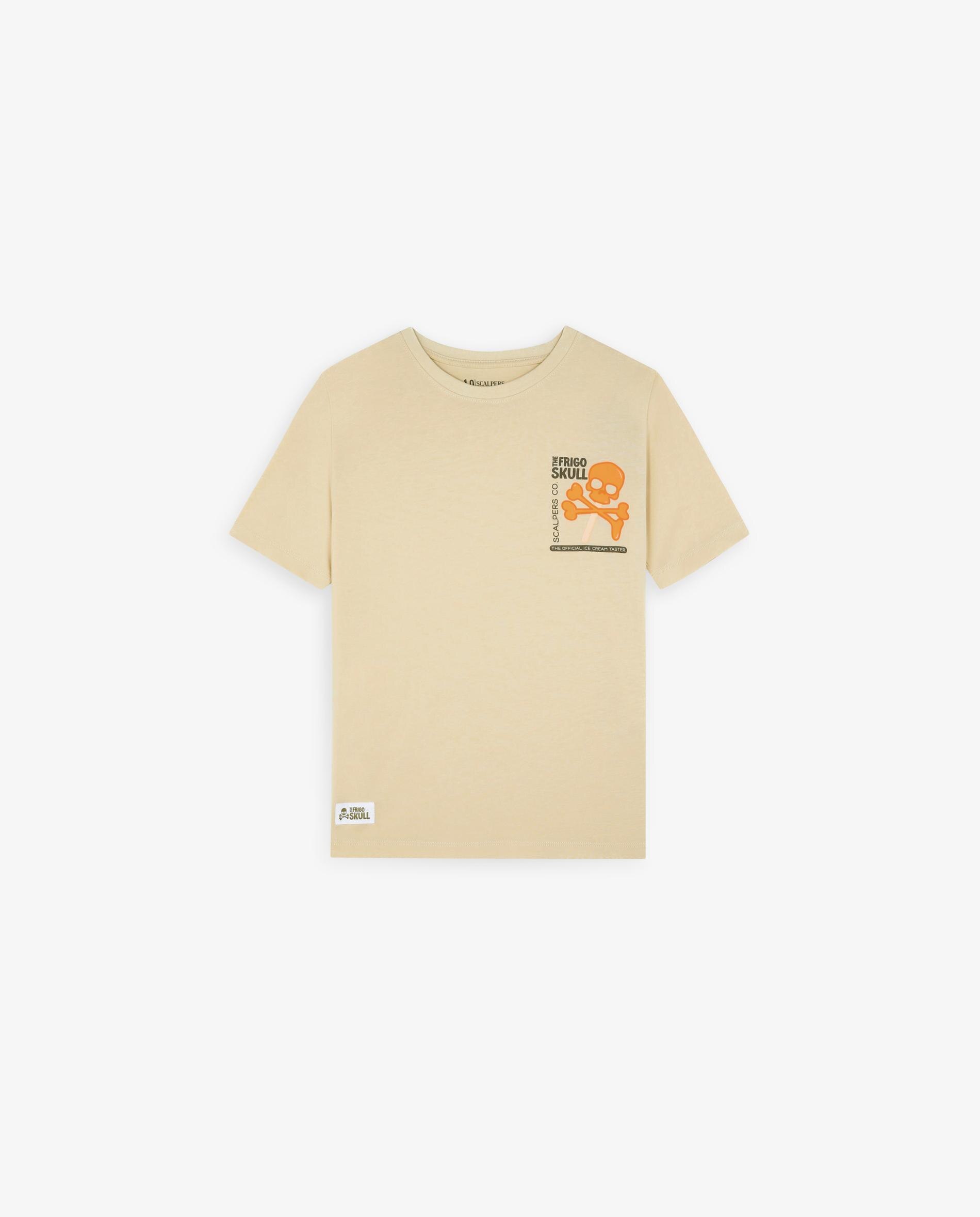 T-shirt Infantil em Algodão de Manga Curta Scalpers Caqui-4