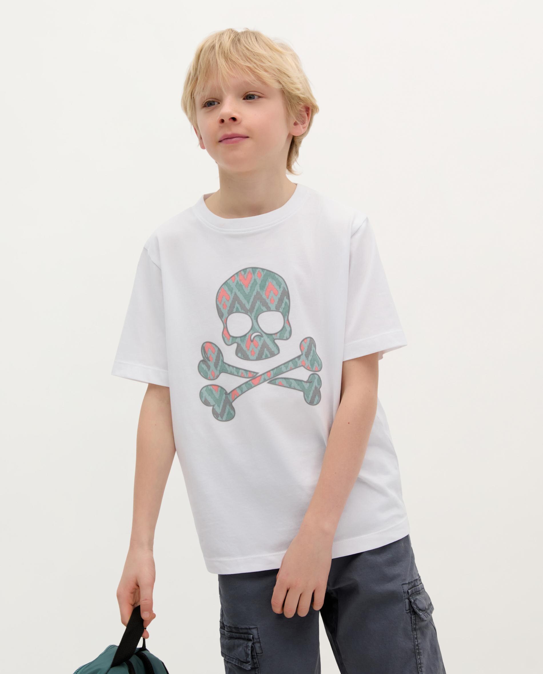 T-shirt Infantil em Algodão de Manga Curta Branco-1