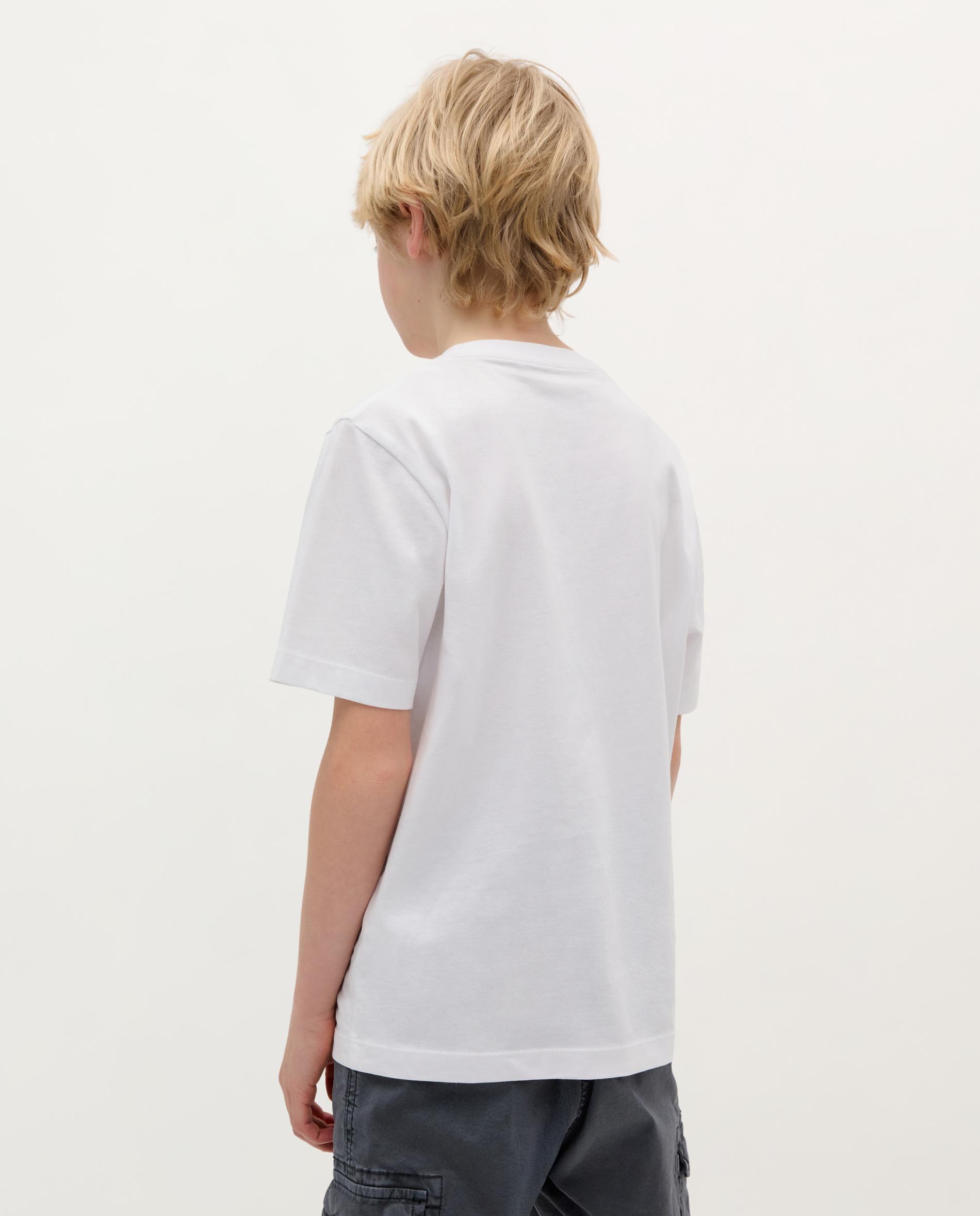 T-shirt Infantil em Algodão de Manga Curta Branco-2