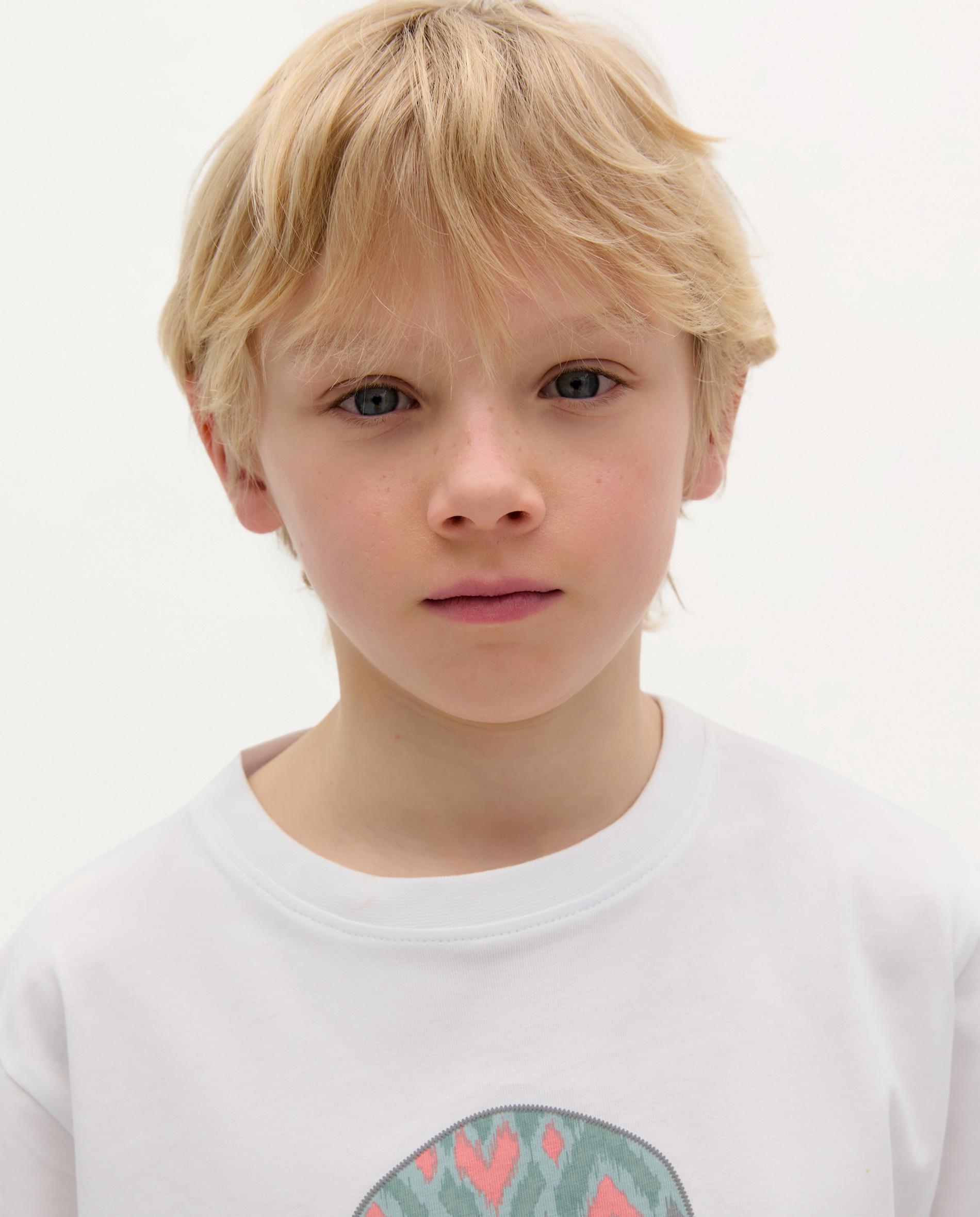 T-shirt Infantil em Algodão de Manga Curta Branco-3