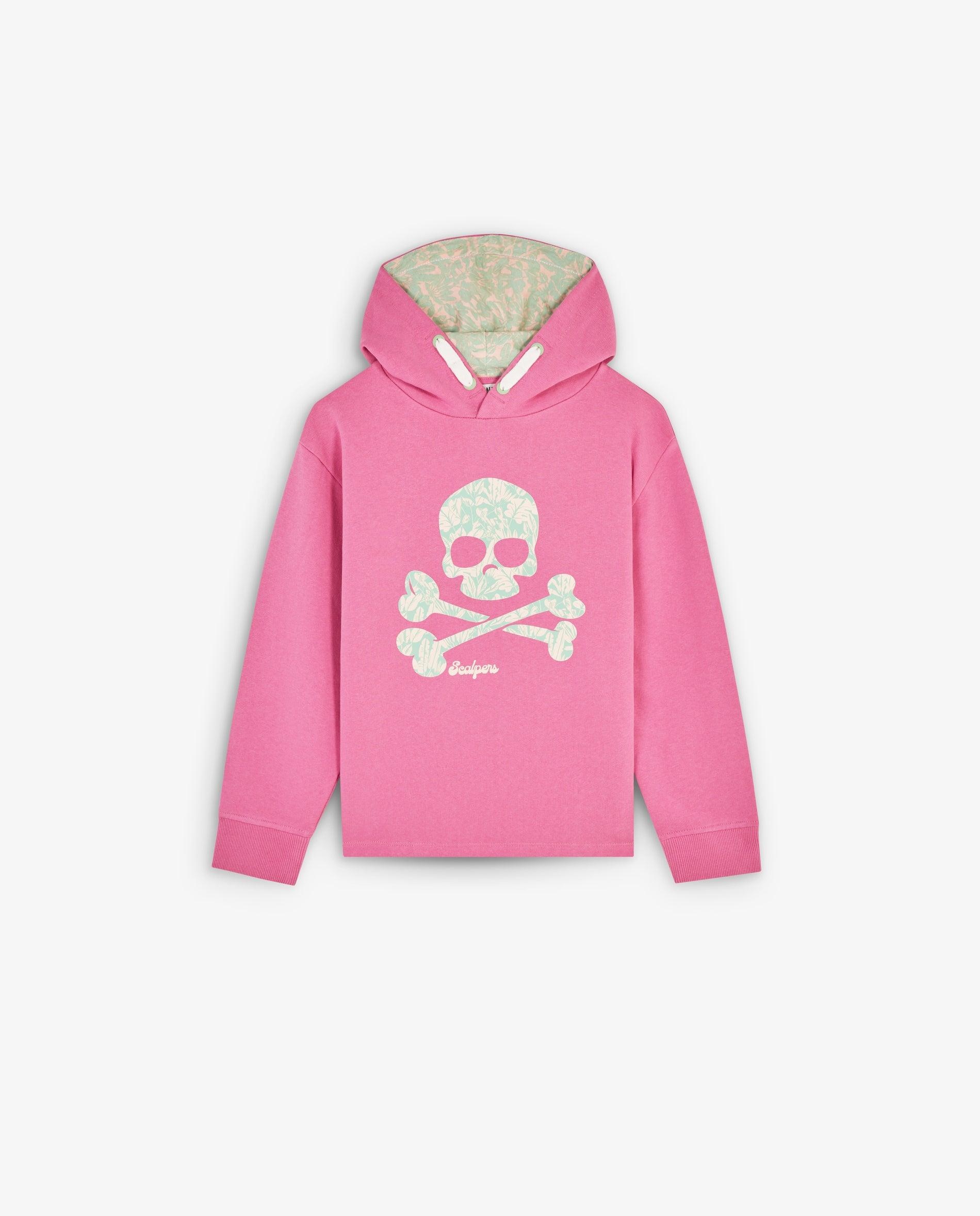 Sweatshirt Infantil de Algodão com Capuz Rosa-1