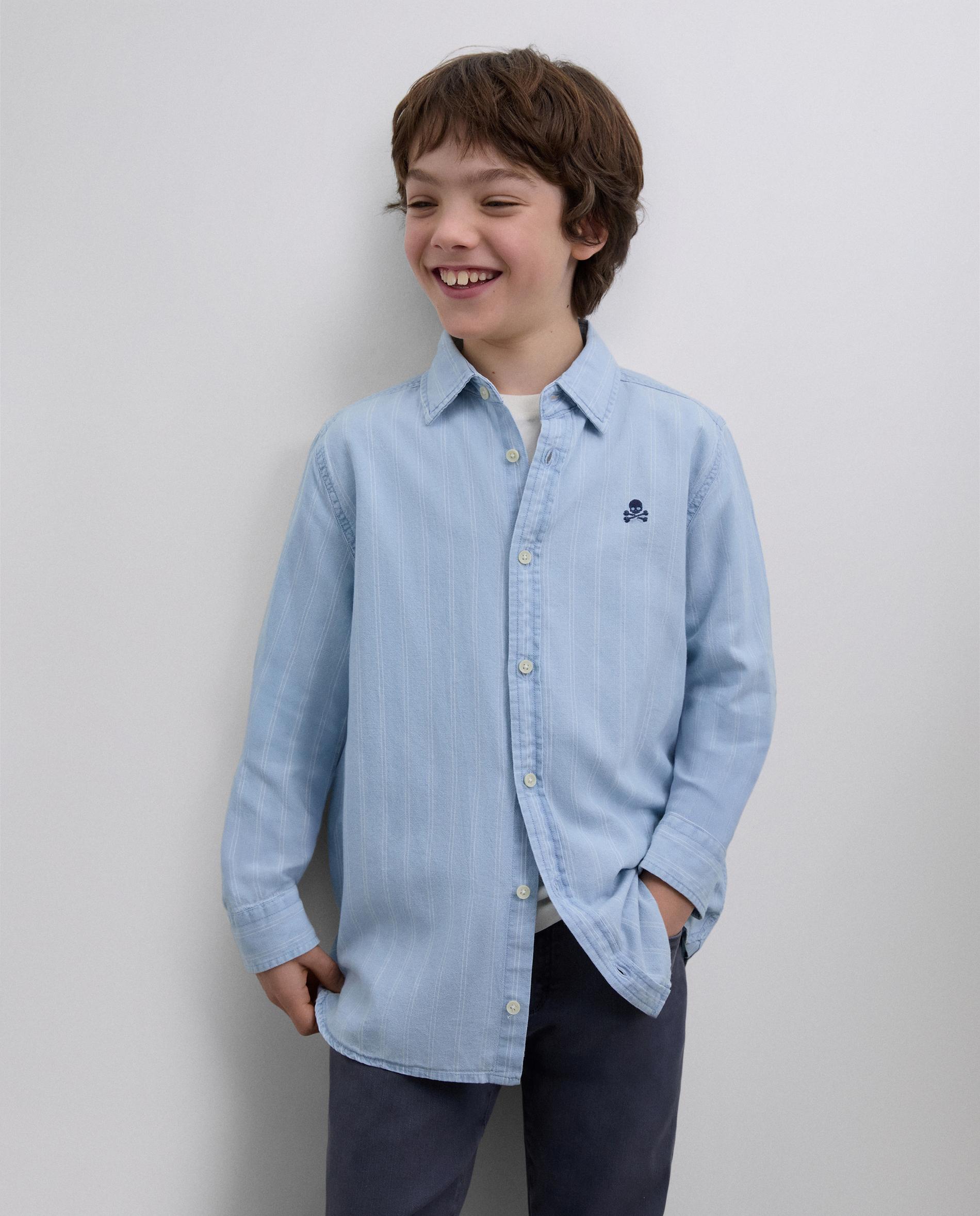 Imagem 0 de Camisa Infantil de Manga Comprida às Riscas