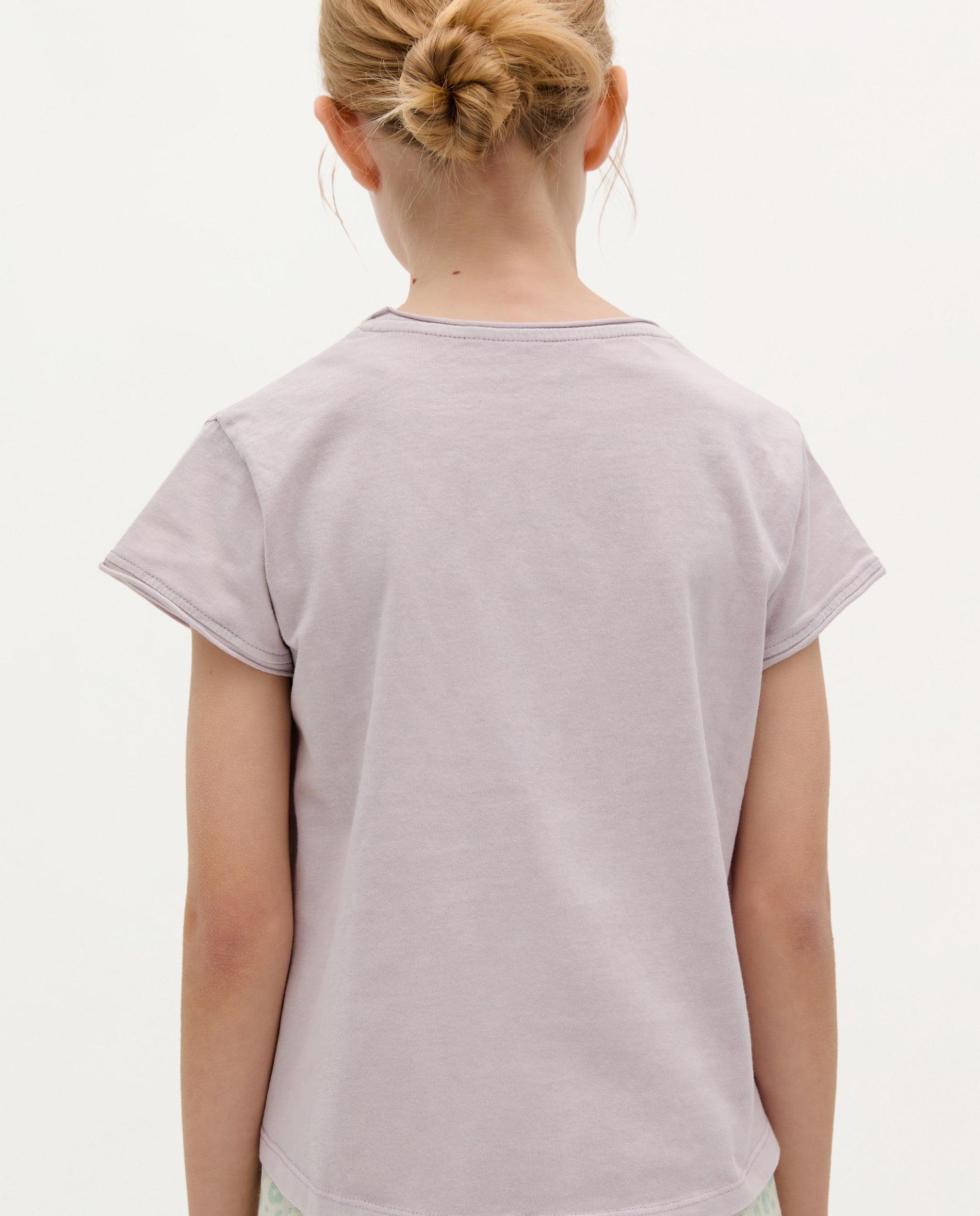 T-shirt Infantil em Algodão de Manga Curta Lilás-2