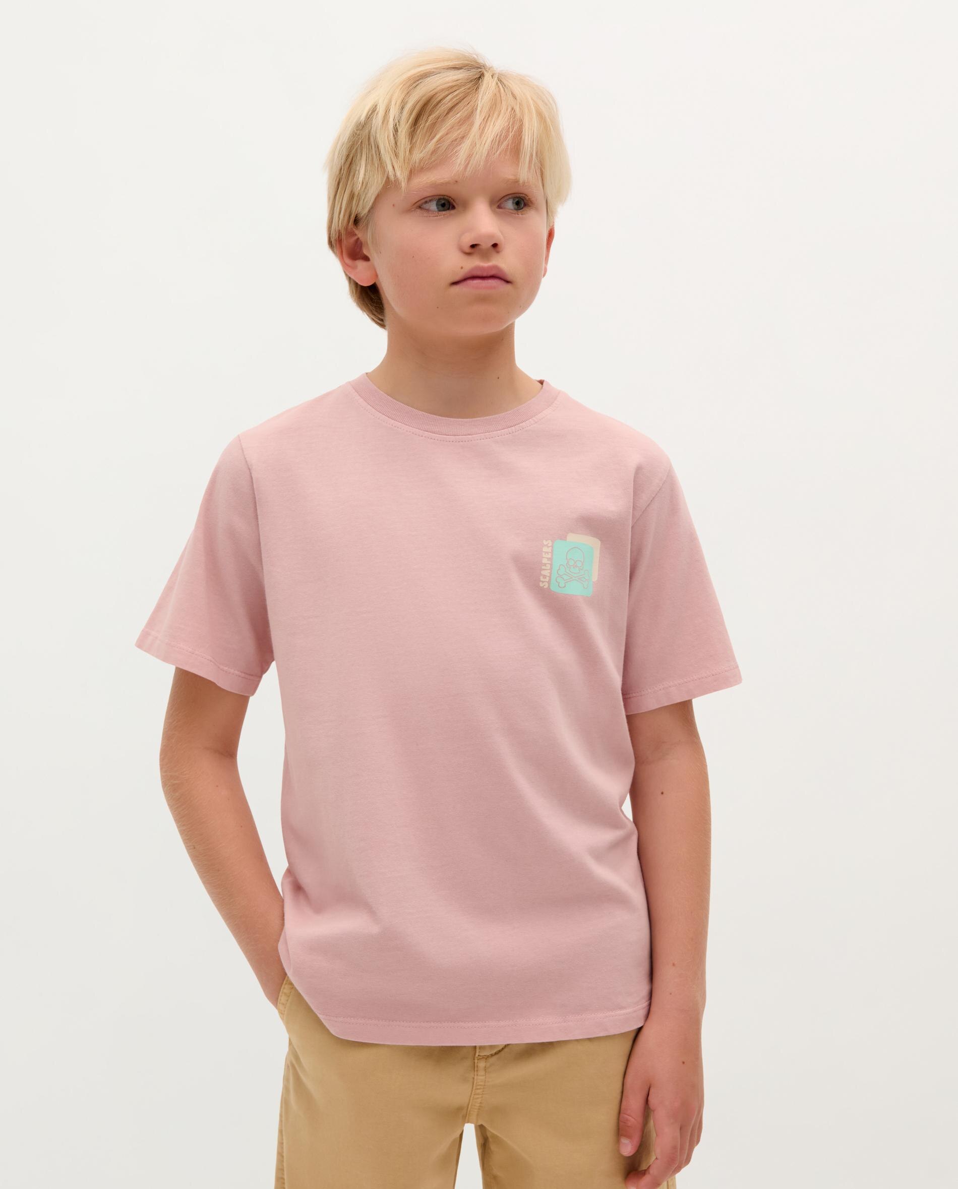 T-Shirt de Manga Curta de Algodão para Criança Scalpers Roxo-1
