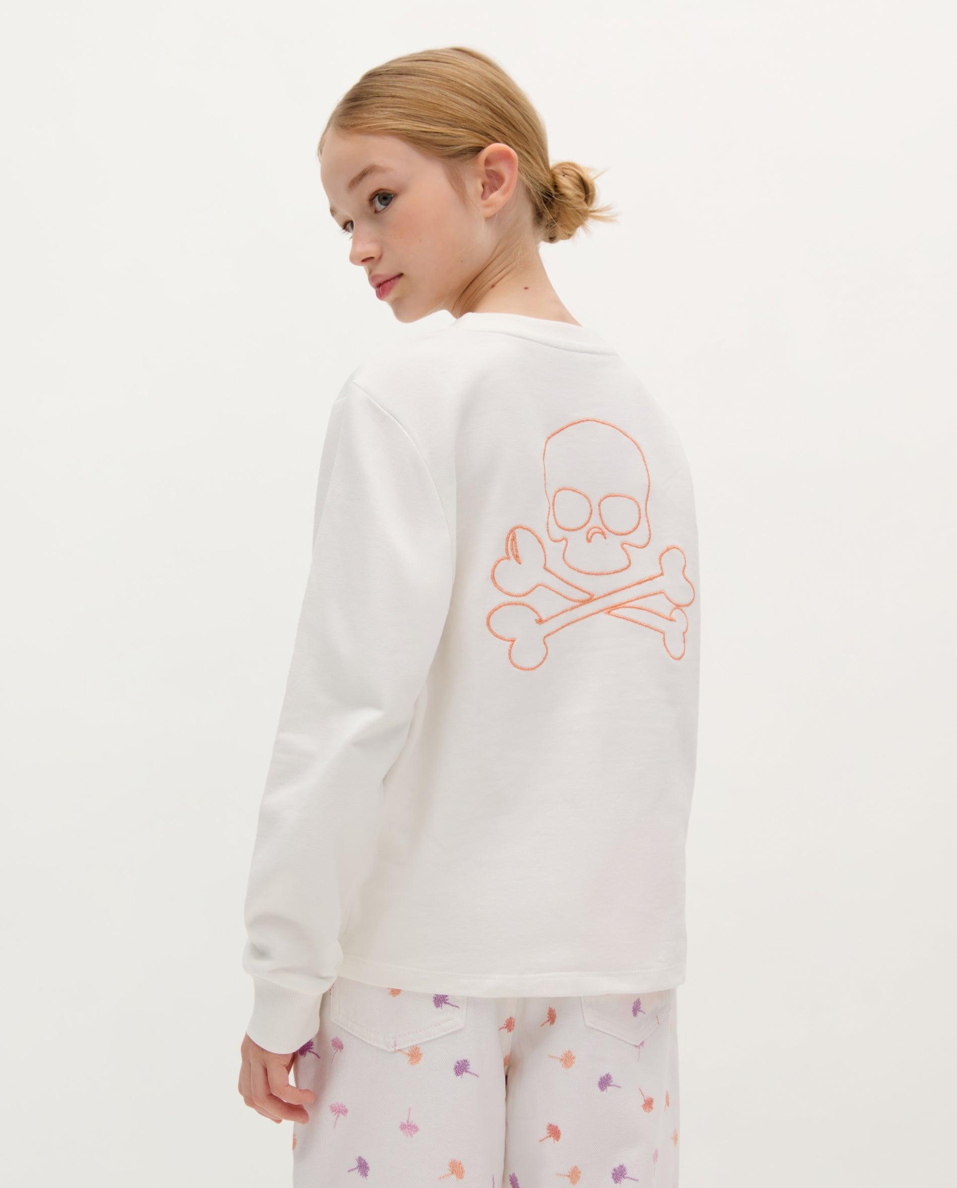 Sweatshirt Infantil de Algodão com Detalhe Franzido Branco-2