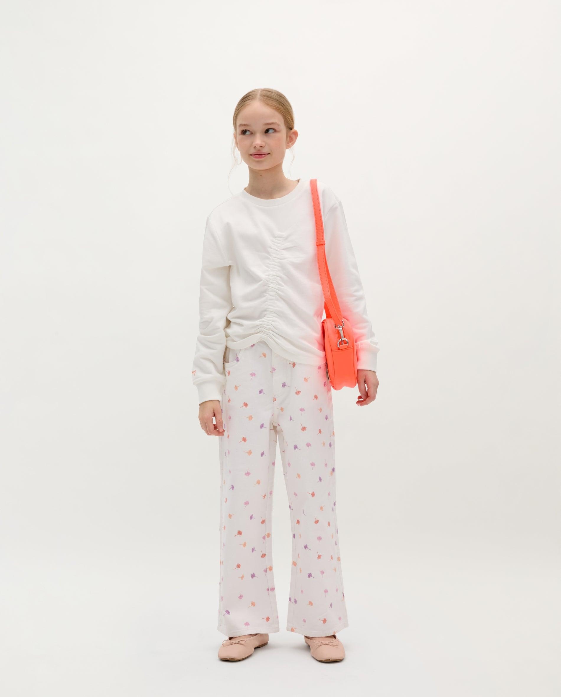 Sweatshirt Infantil de Algodão com Detalhe Franzido Branco-3