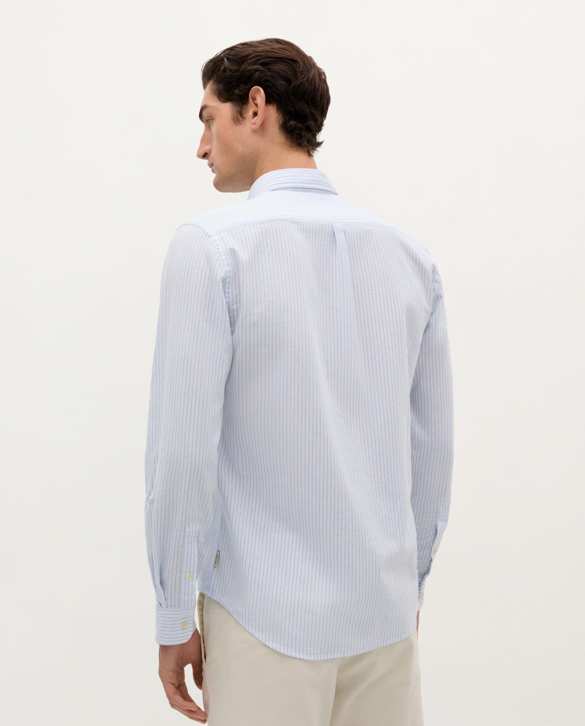 Camisa Regular Fit Às Riscas Azul-claro-2
