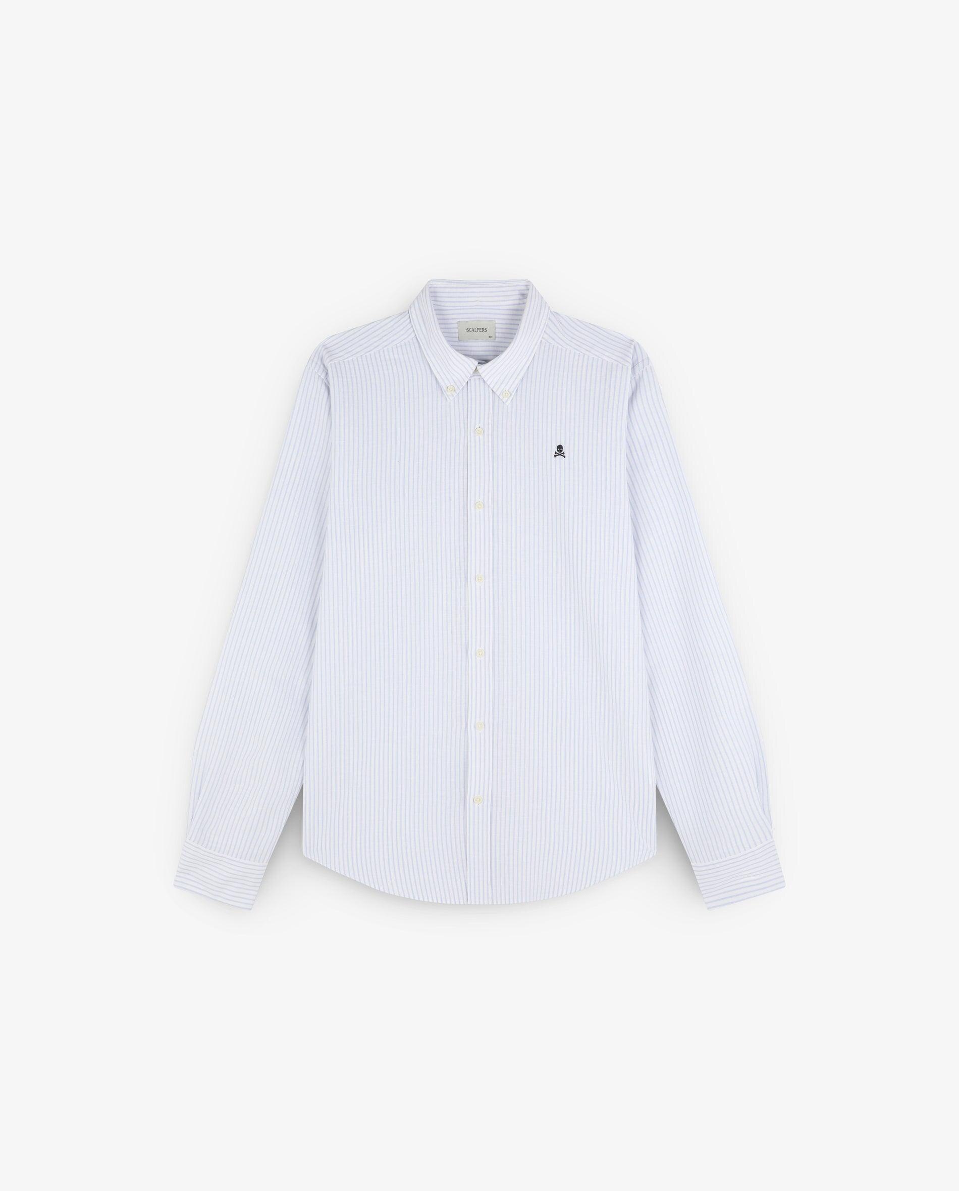 Camisa Regular Fit Às Riscas Azul-claro-4