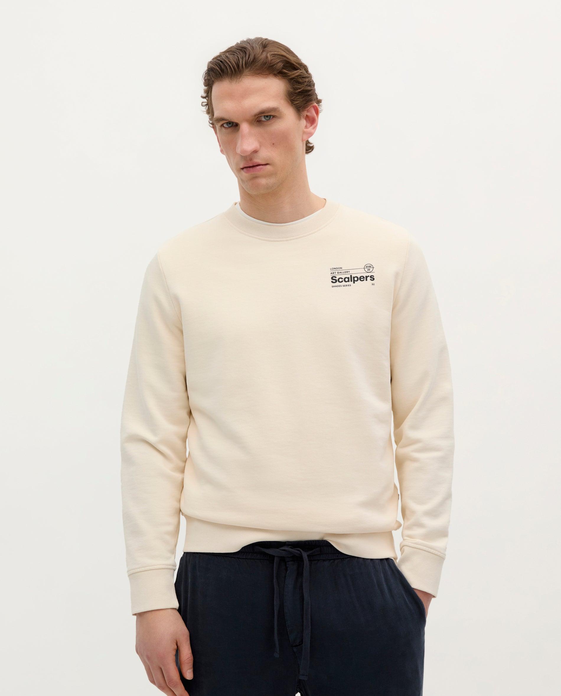 Sweatshirt de Algodão com Estampado Posterior Branco-1