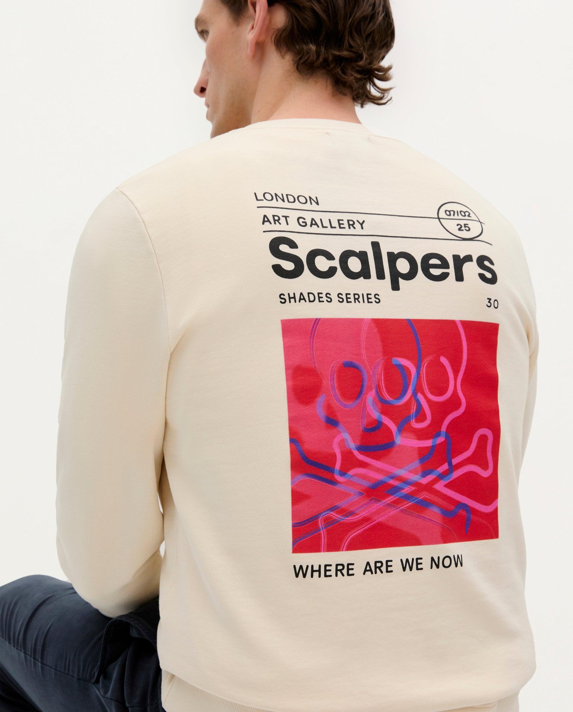 Sweatshirt de Algodão com Estampado Posterior Branco-2