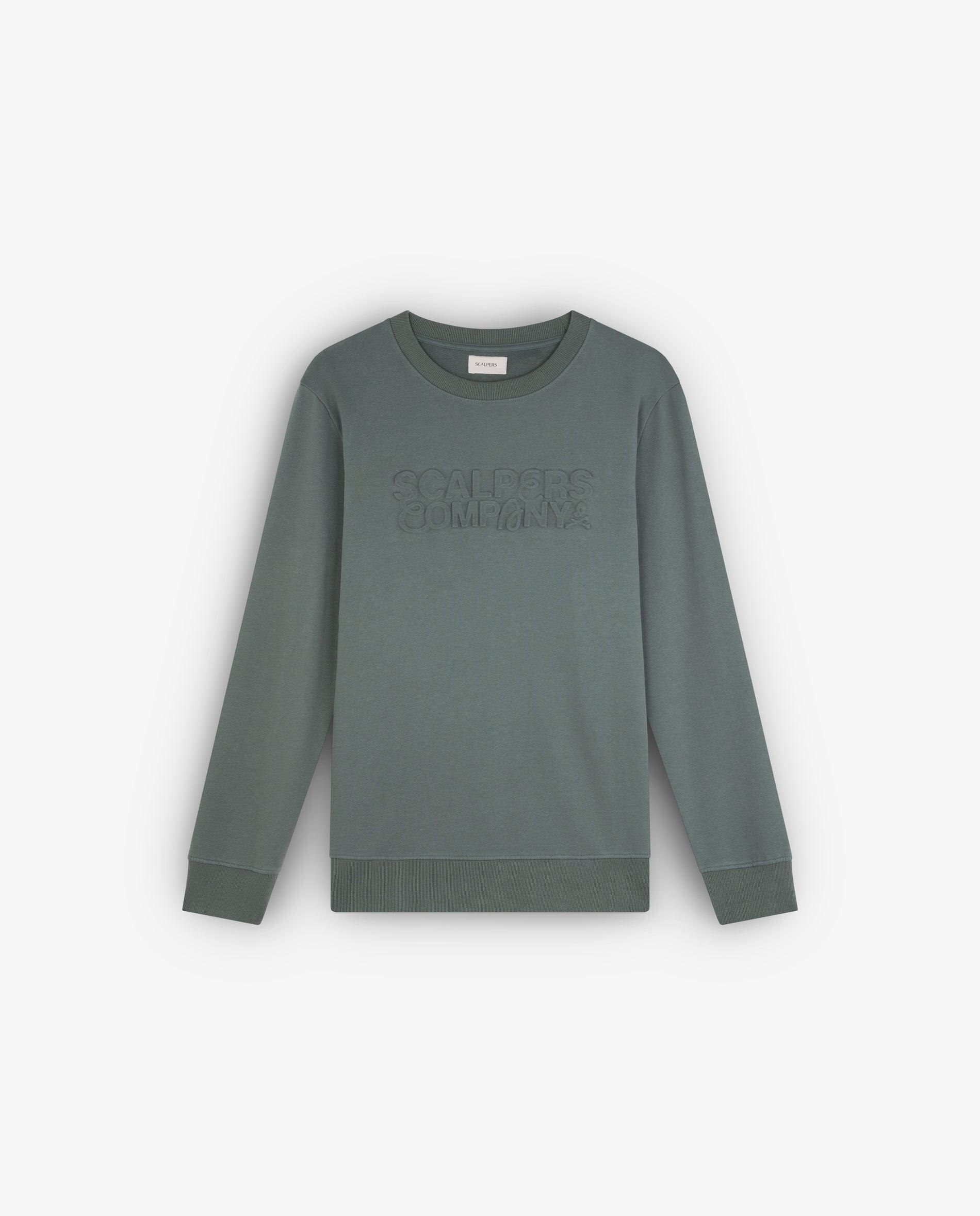 Sweatshirt de Algodão de Punhos com Acabamento em Malha Rib Verde-4