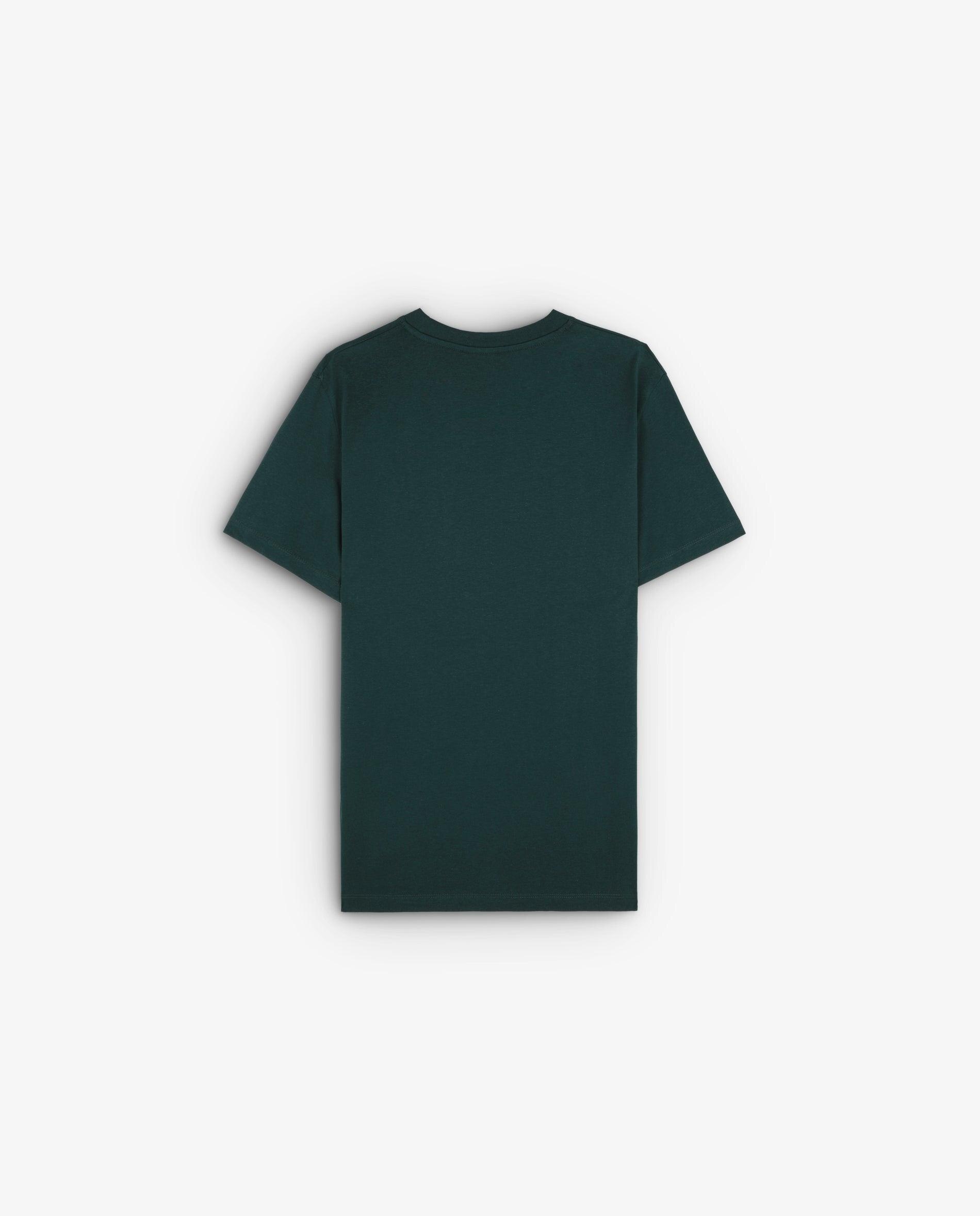 T-shirt de Algodão de Manga Curta Verde-escuro-2