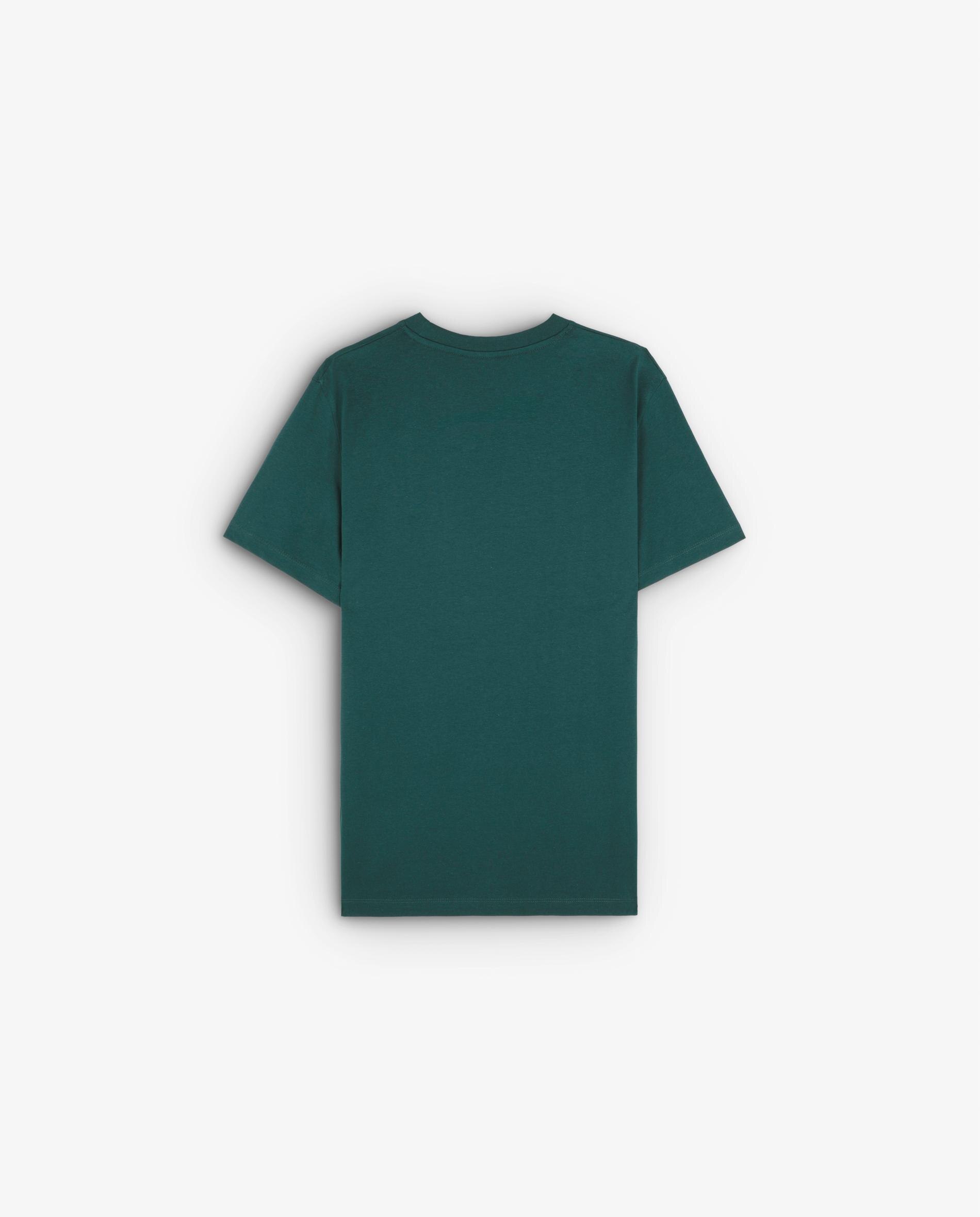 T-shirt de Algodão de Manga Curta Verde-escuro-5