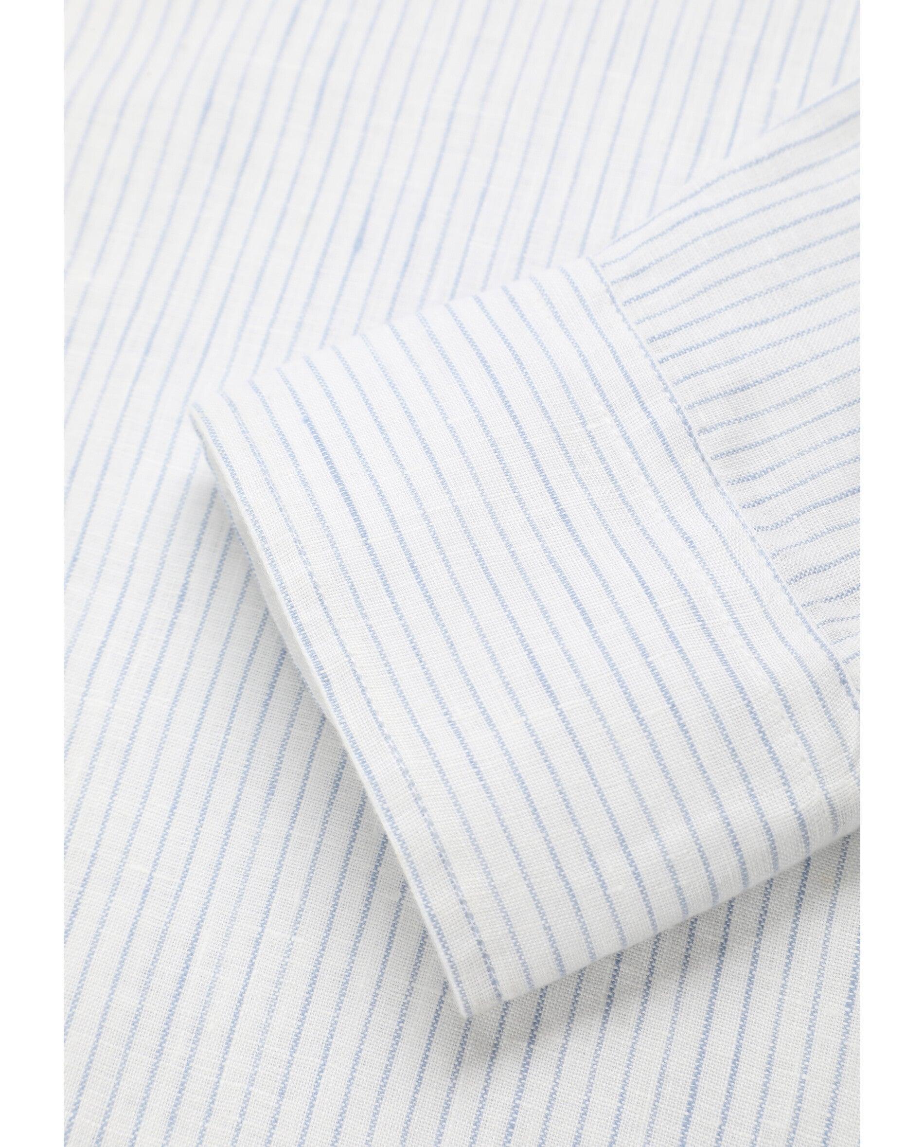 Camisa Regular Fit Às Riscas Branco-3