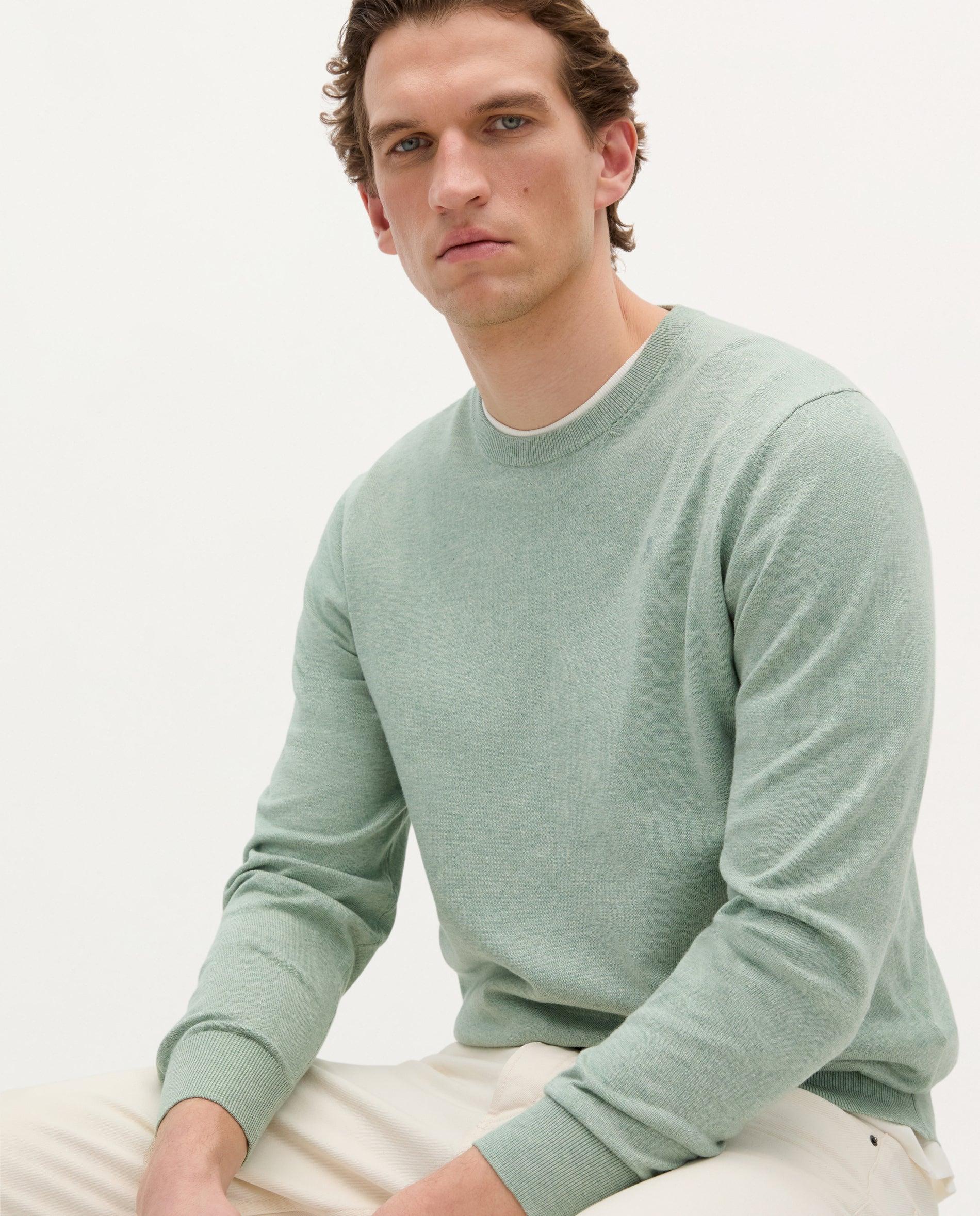 Camisola Regular Fit de Algodão Verde-claro-2