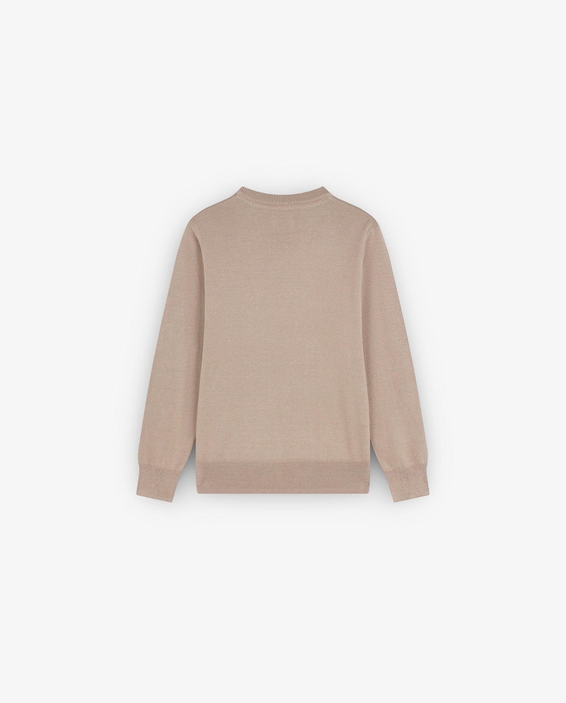 Camisola Infantil com Gola Redonda e Caveira Bordada Scalpers Taupe-5