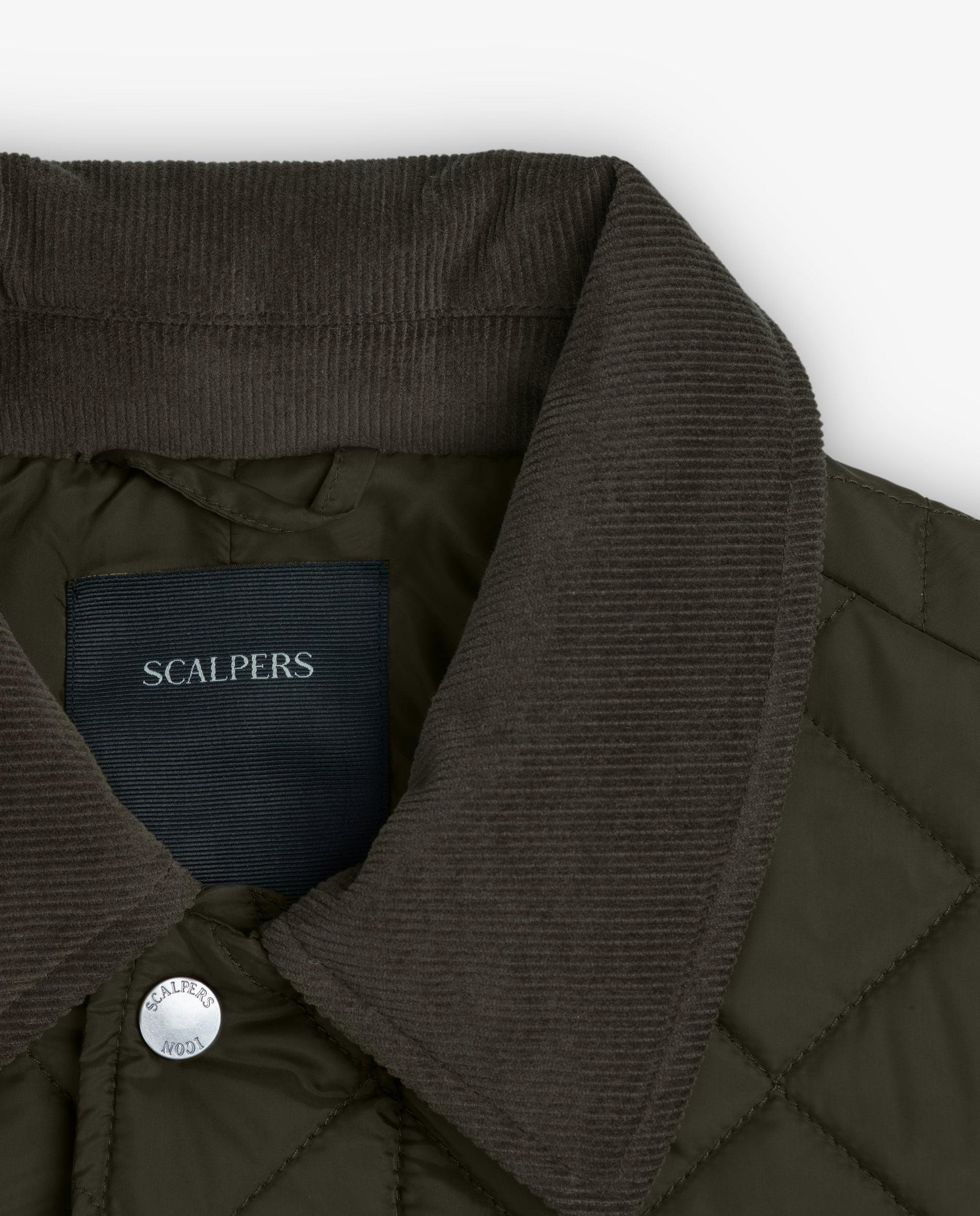 Casaco Acolchoado com Fecho Zip e Snaps Verde-escuro-3