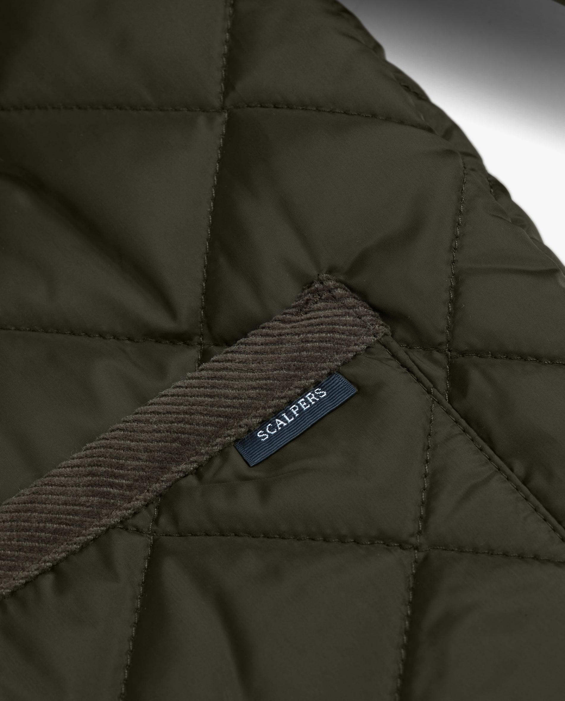 Casaco Acolchoado com Fecho Zip e Snaps Verde-escuro-5