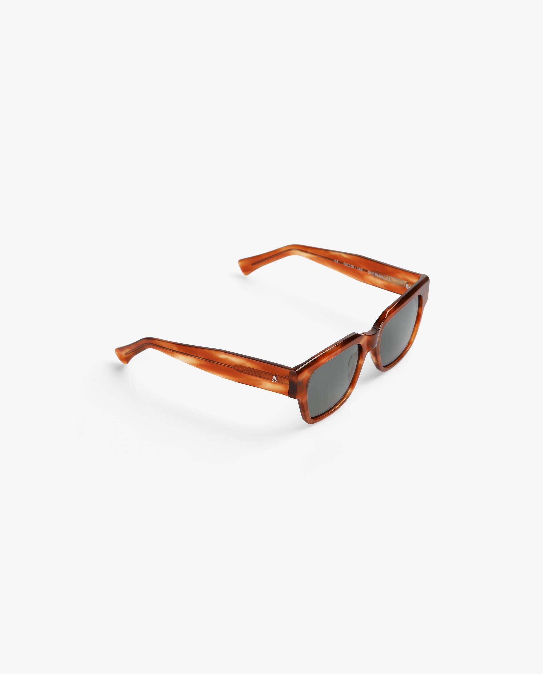 Óculos de Sol com Armação Retangular e Design em Acabamento Tartaruga Castanho-2