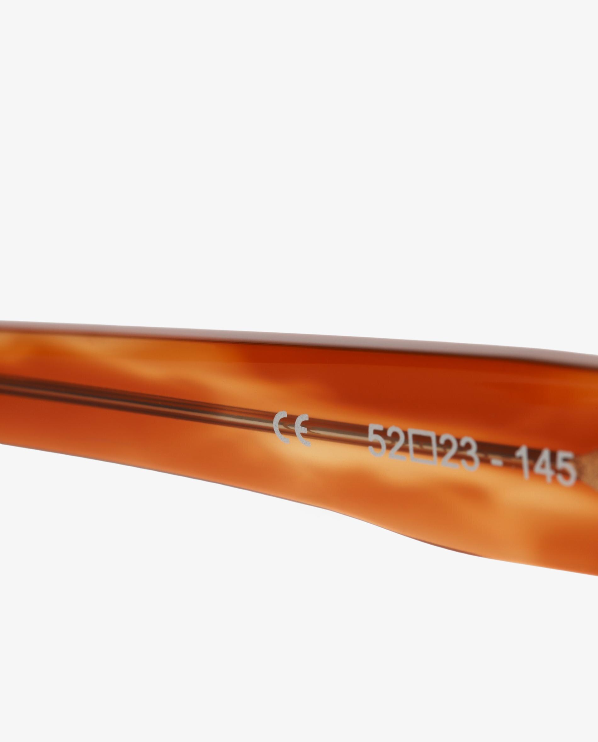 Óculos de Sol de Armação Quadrada com Design em Acabamento Tartaruga Castanho-6