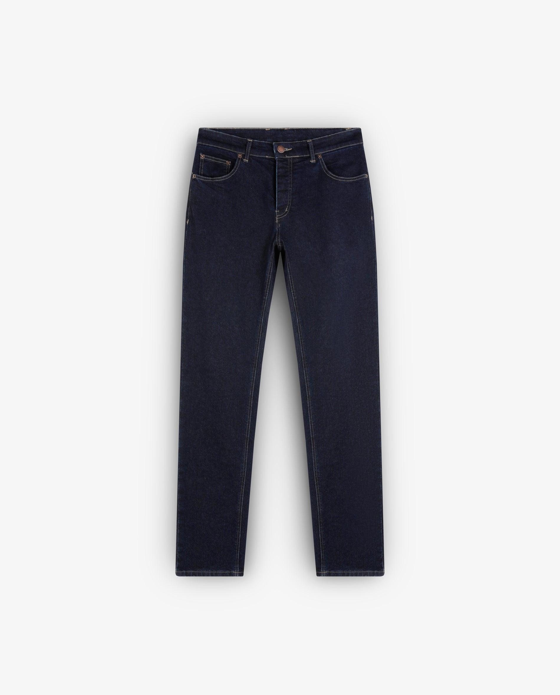 Jeans Slim Ligeiramente Elásticos Azul-marinho-1