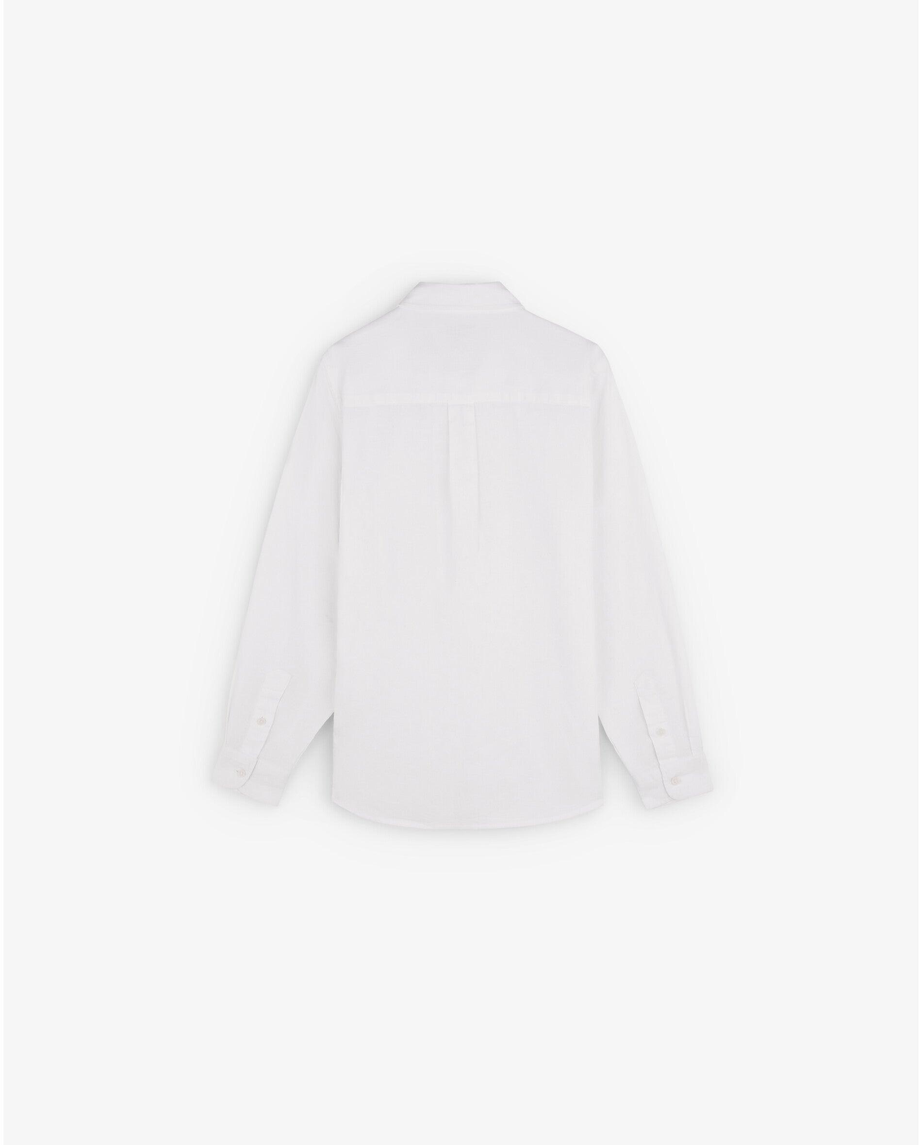 Camisa Infantil Tipo Polo de Manga Comprida Branco-5