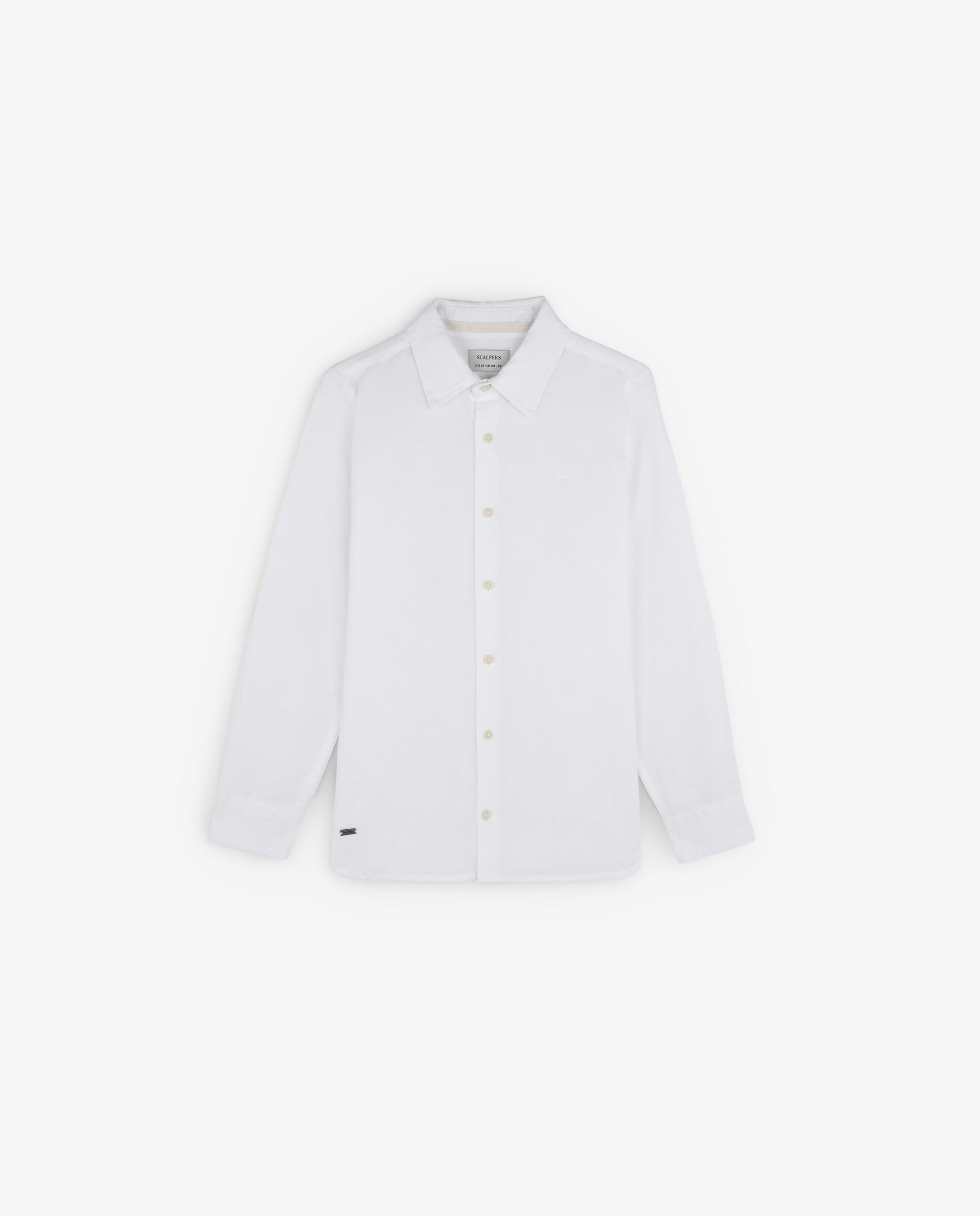 Camisa Infantil de Manga Comprida com Caveira Bordada Branco-4