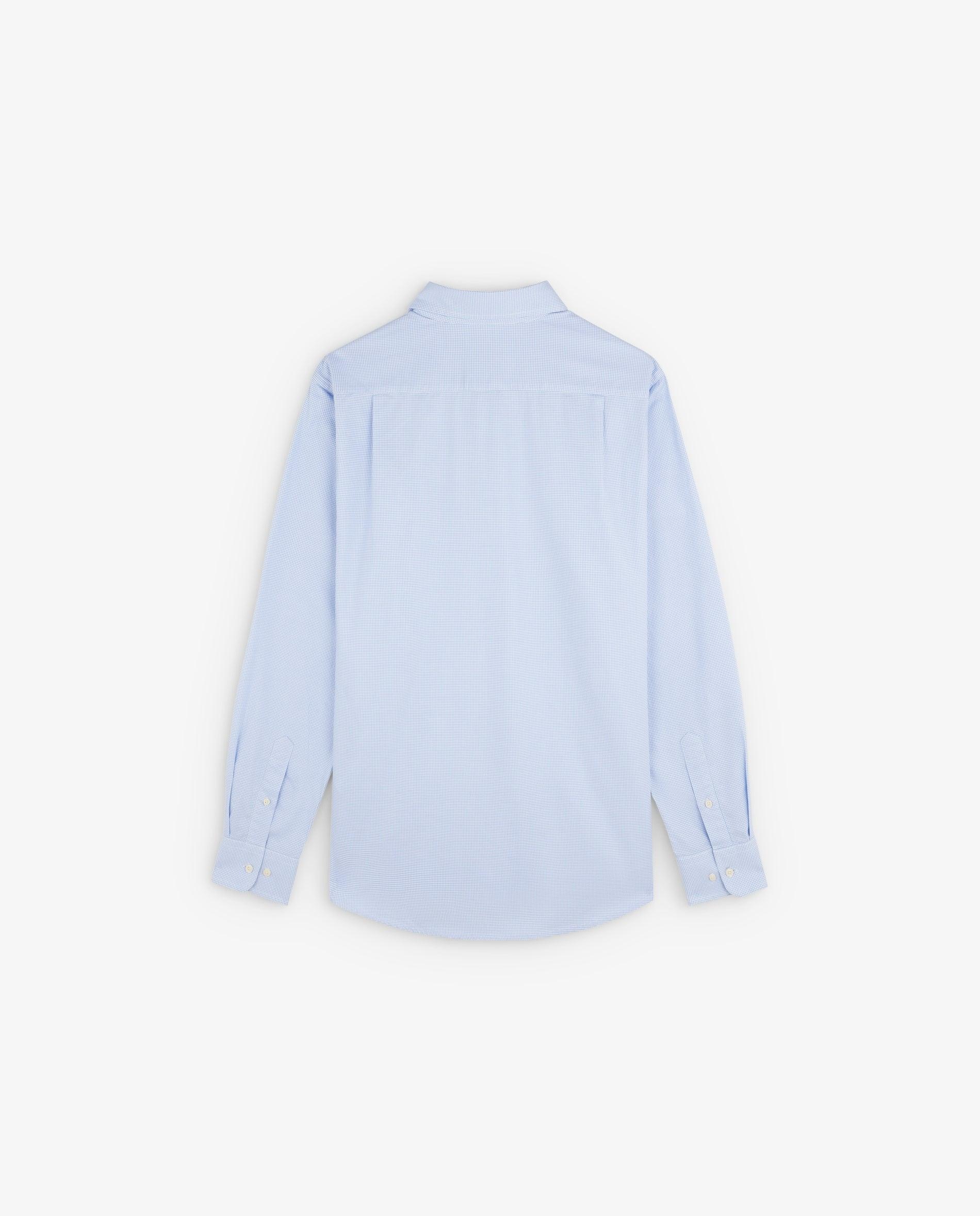 Camisa Aos Quadrados Regular Fit com Gola Cutaway Azul-celeste-2
