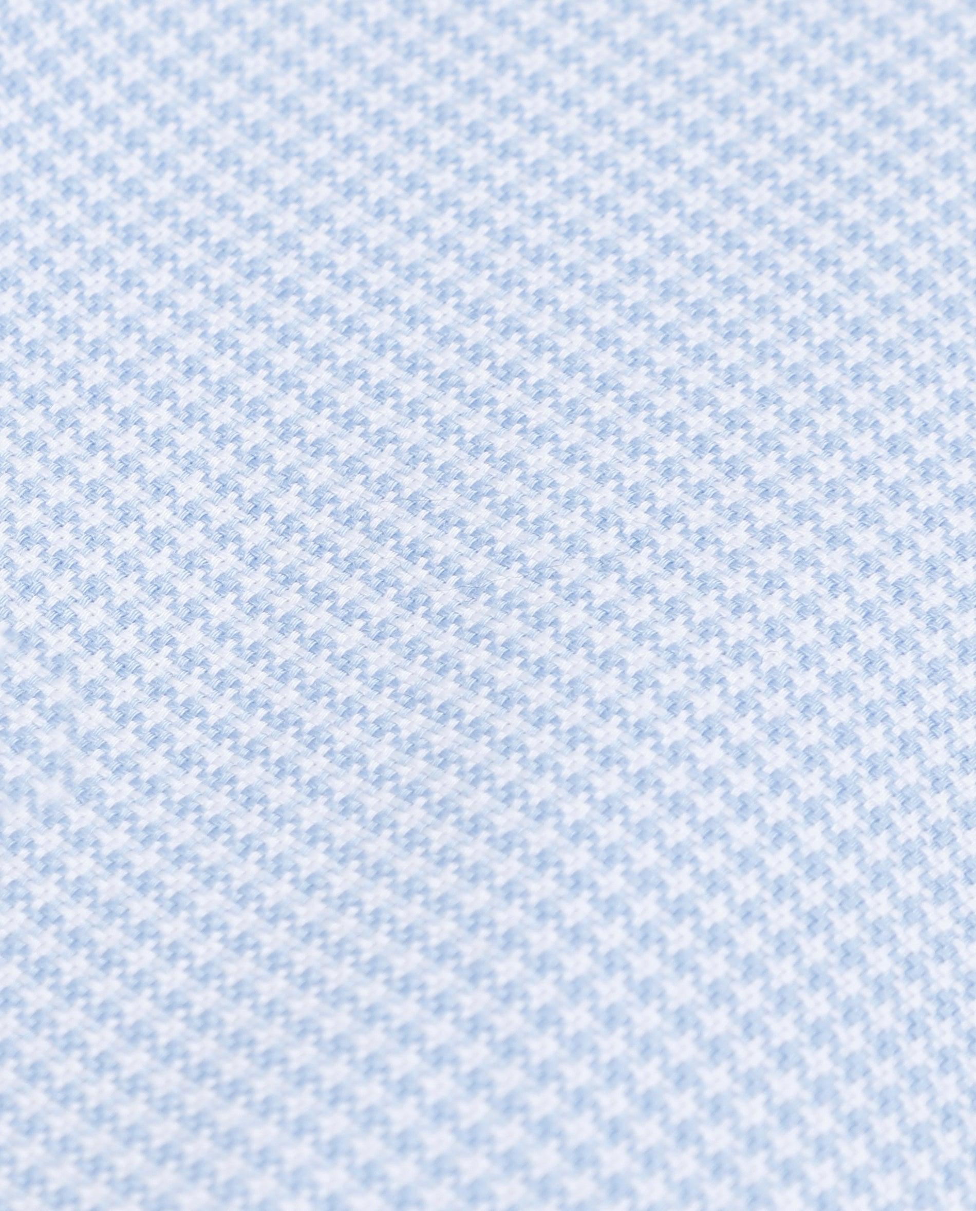 Camisa Aos Quadrados Regular Fit com Gola Cutaway Azul-celeste-3