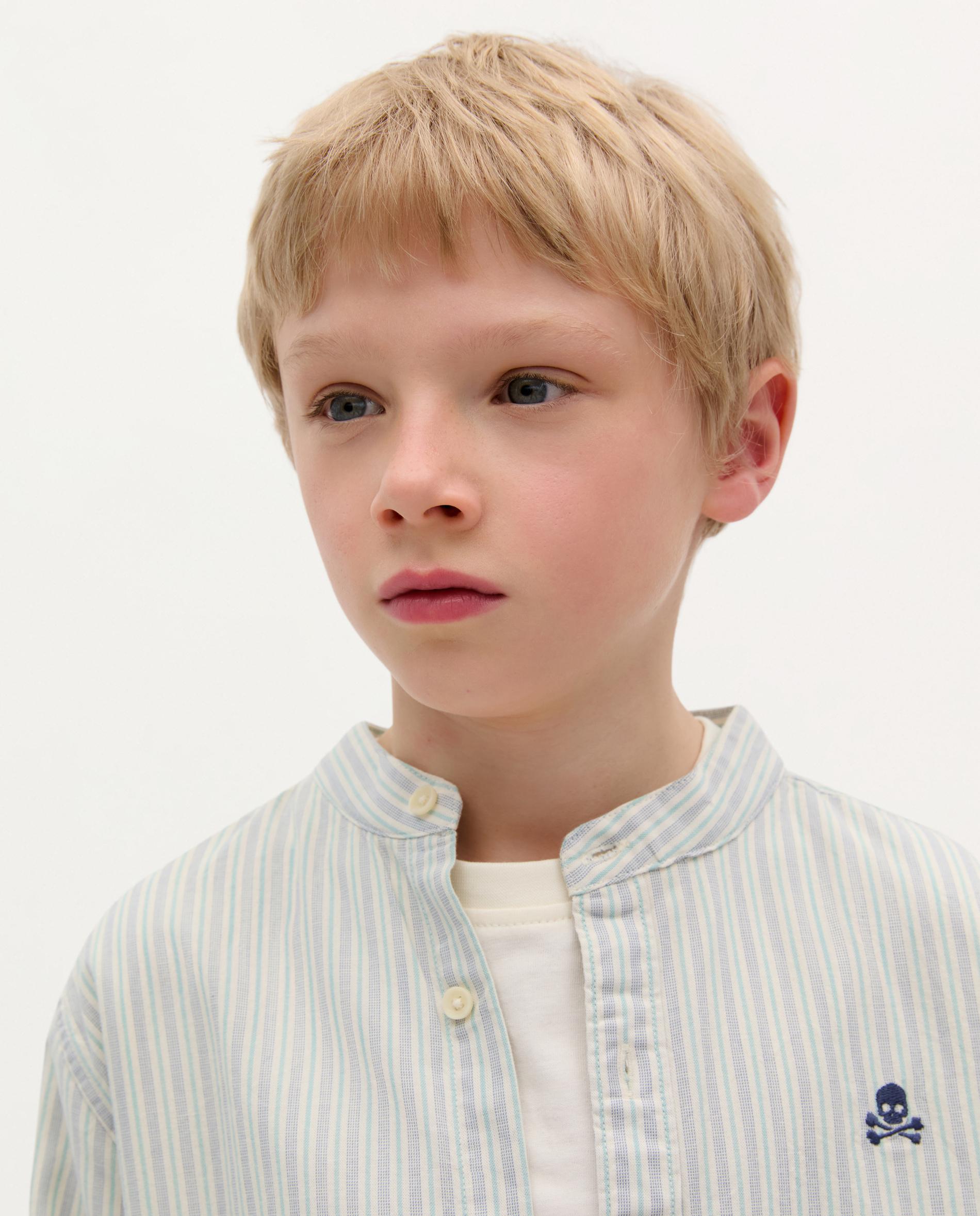 Camisa Infantil de Algodão às Riscas Scalpers Verde-3