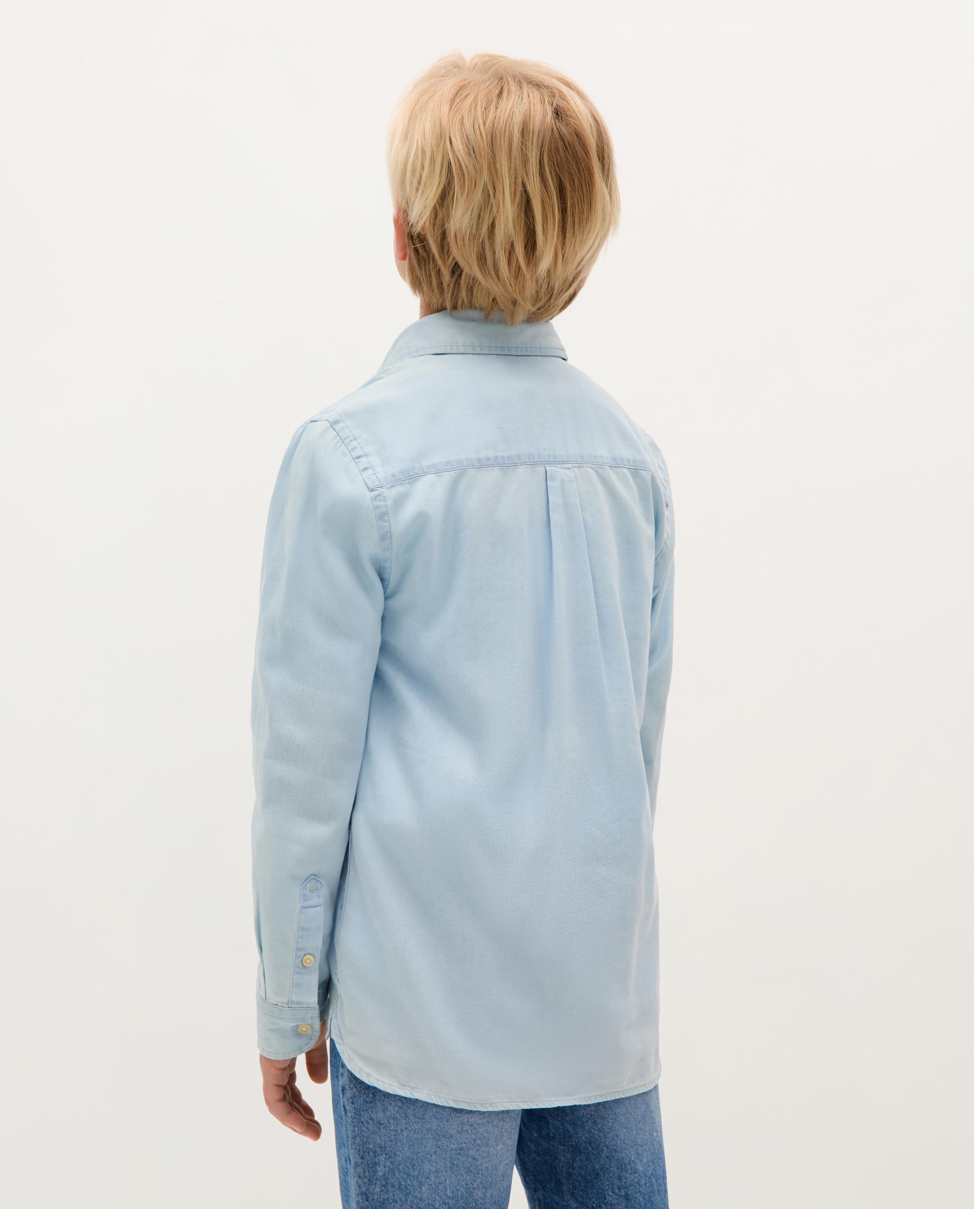 Camisa Infantil Tipo Polo Jeans Azul-claro-2