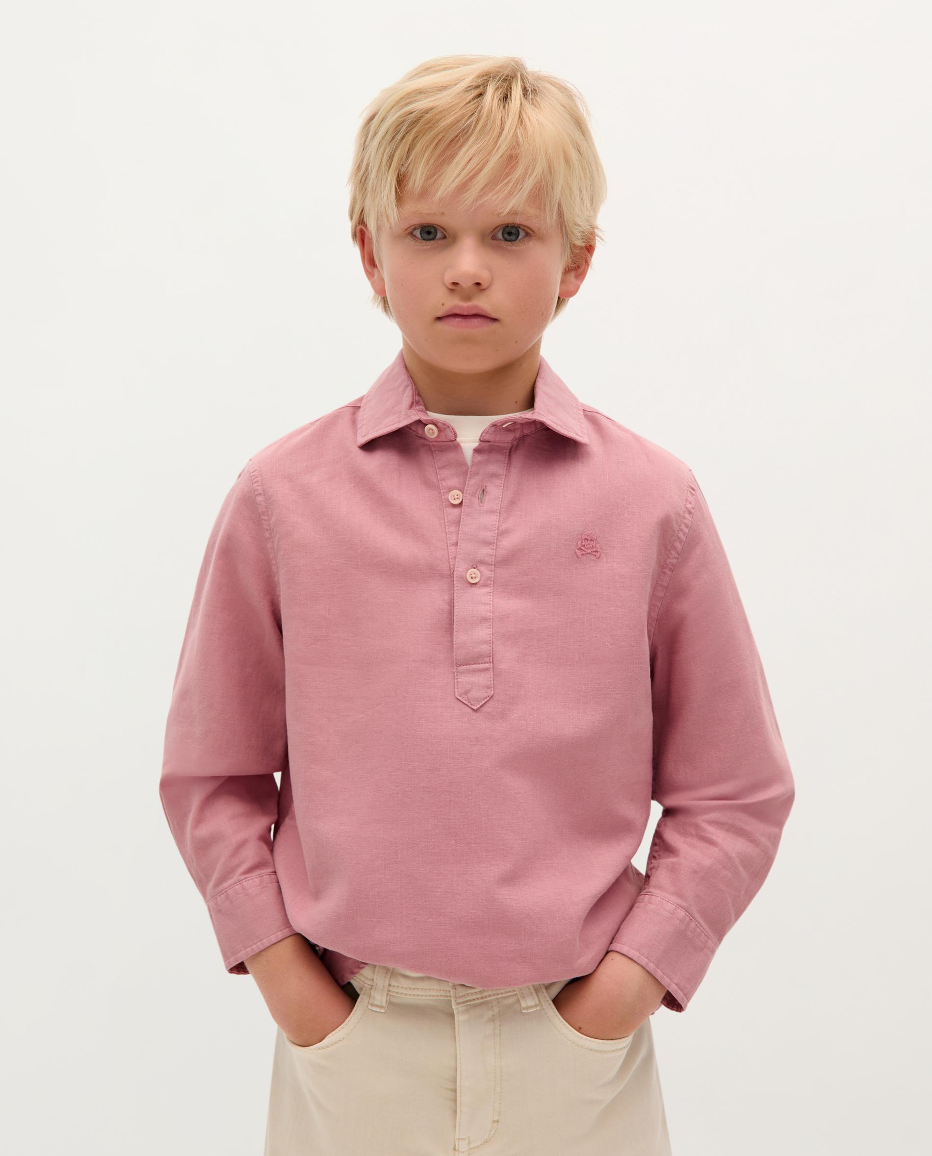 Camisa Infantil Tipo Polo de Manga Comprida Scalpers Roxo-1