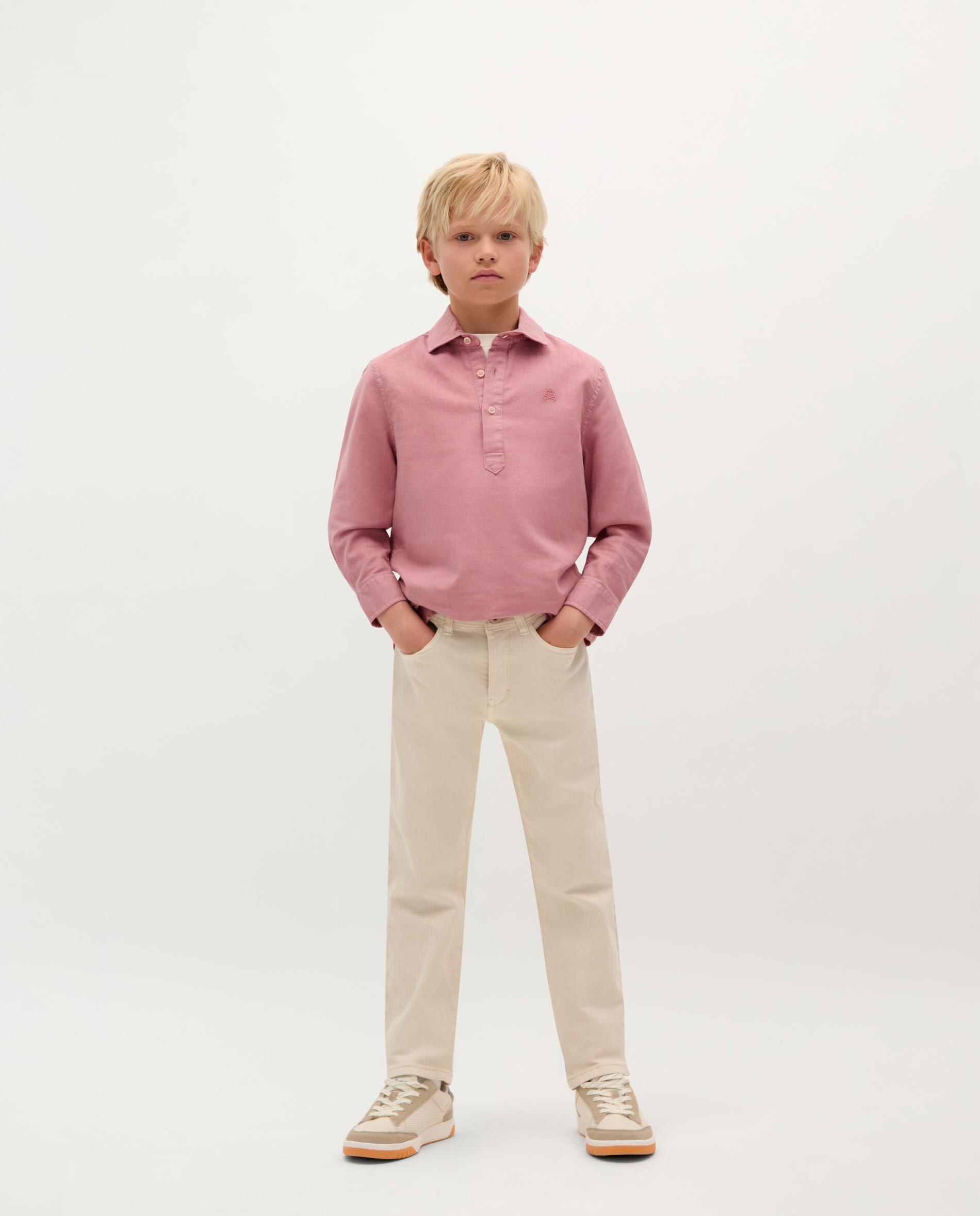 Camisa Infantil Tipo Polo de Manga Comprida Scalpers Roxo-3