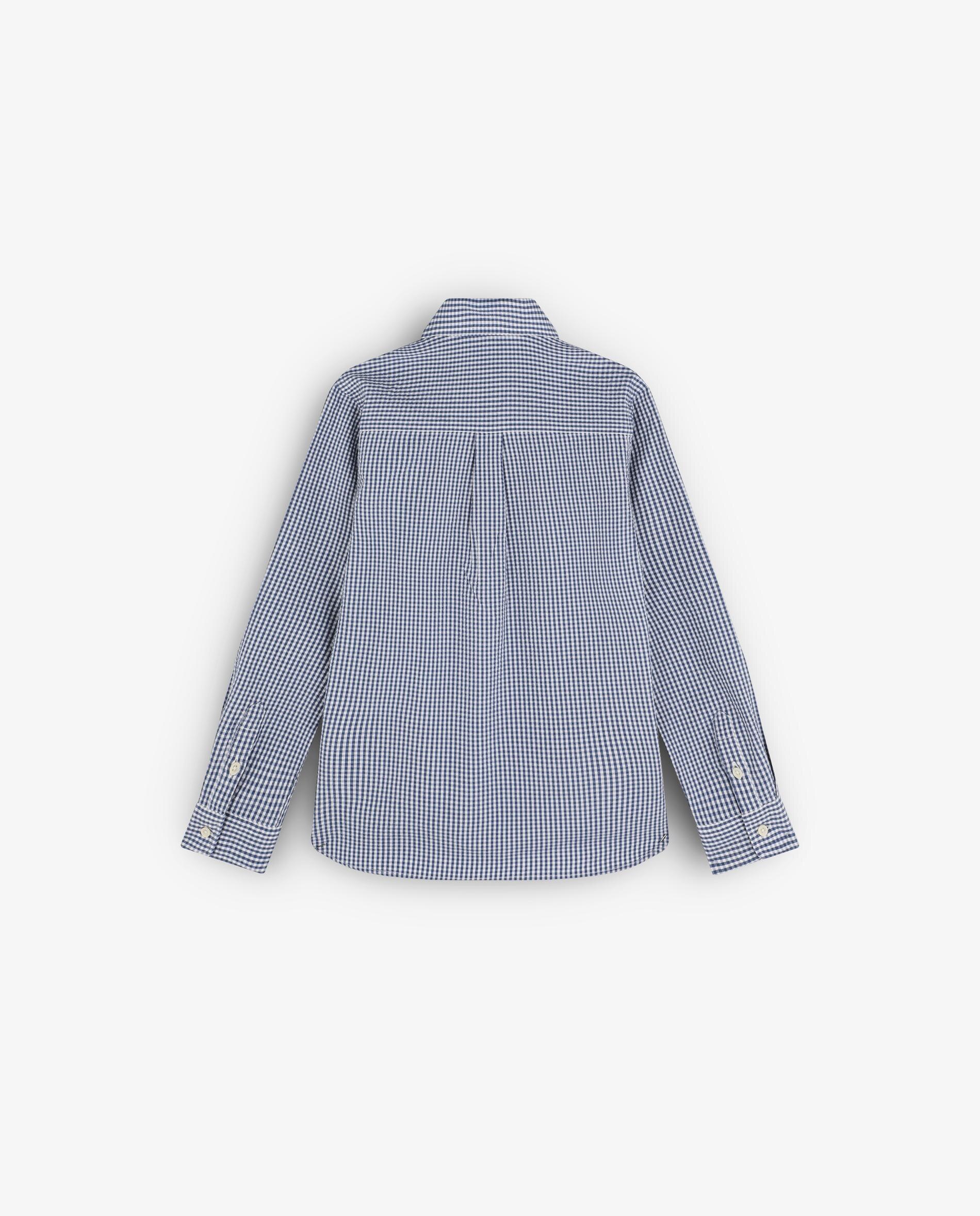 Camisa Tipo Polo Infantil de Algodão e Estampado aos Quadrados Scalpers Azul-marinho-5