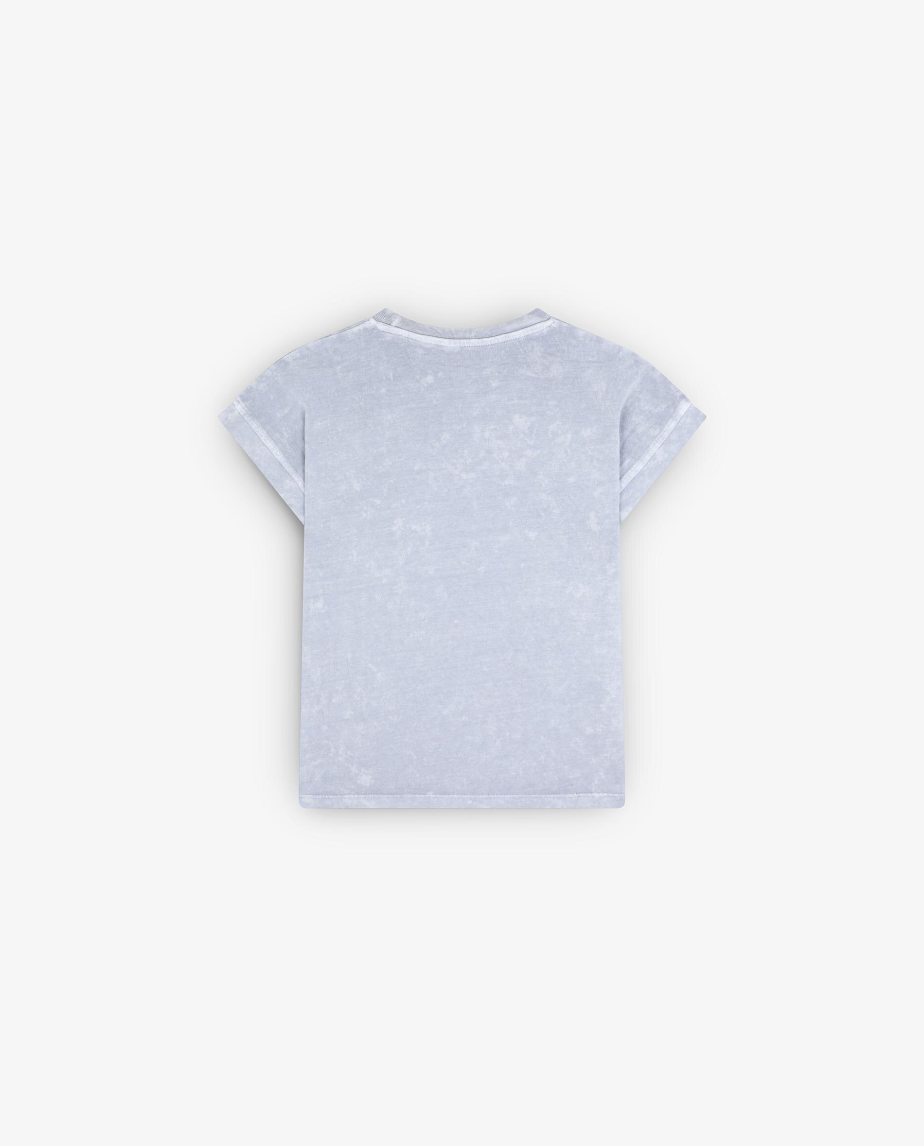 T-shirt Infantil de Algodão de Manga Curta Azul-claro-5