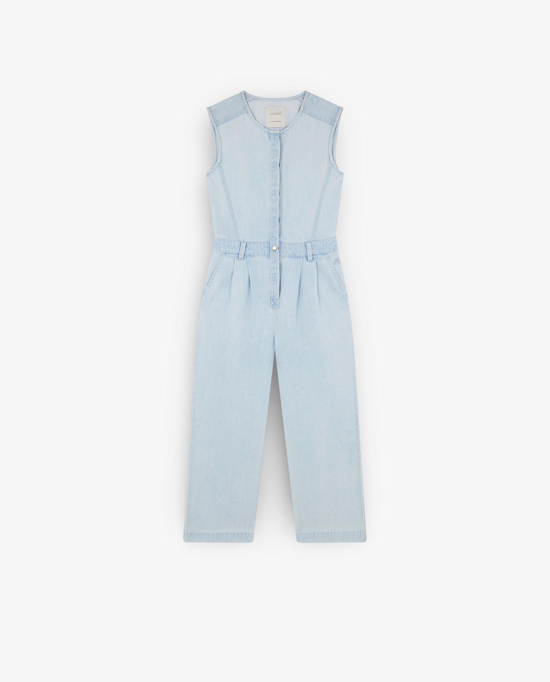 Macacão Infantil Jeans com Fecho de Botões Scalpers Azul-4