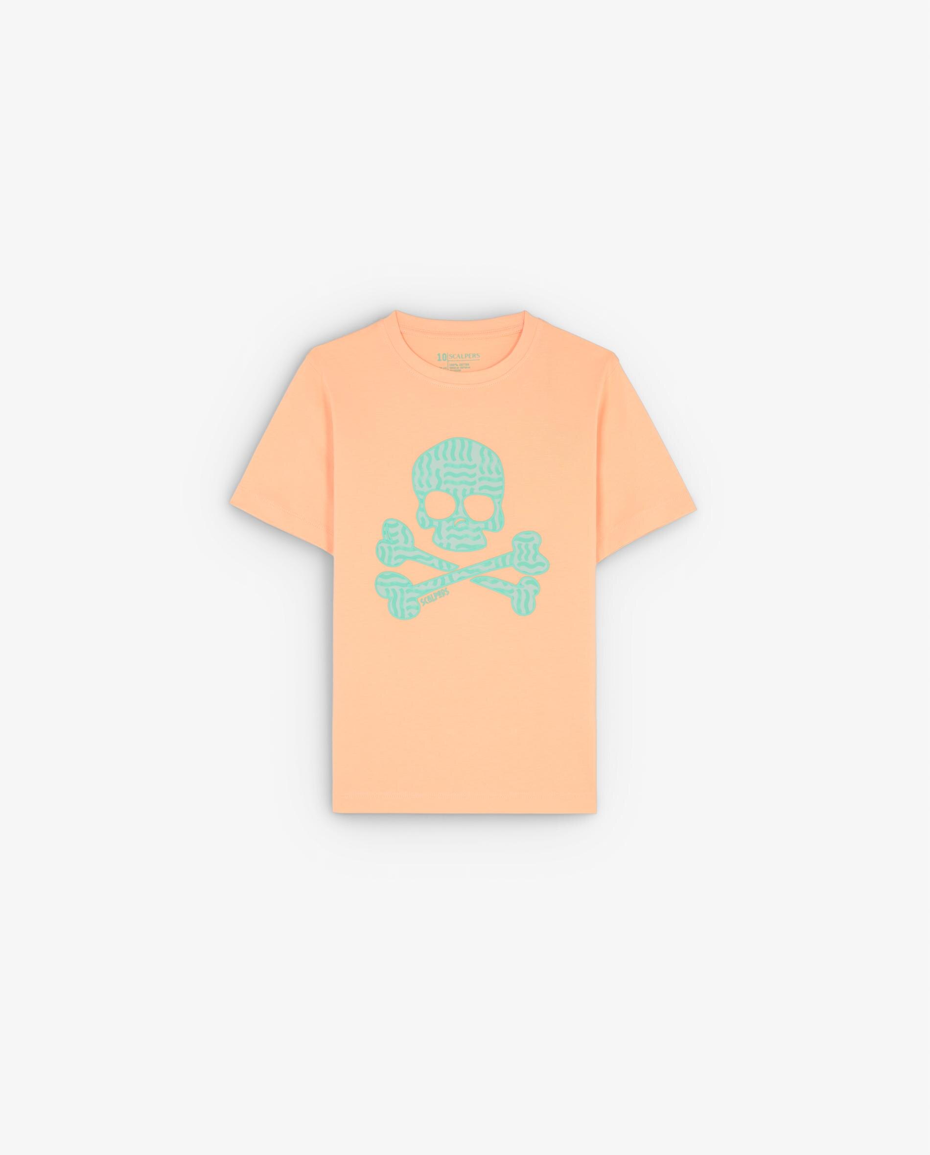 T-shirt Infantil em Algodão de Manga Curta Laranja-4