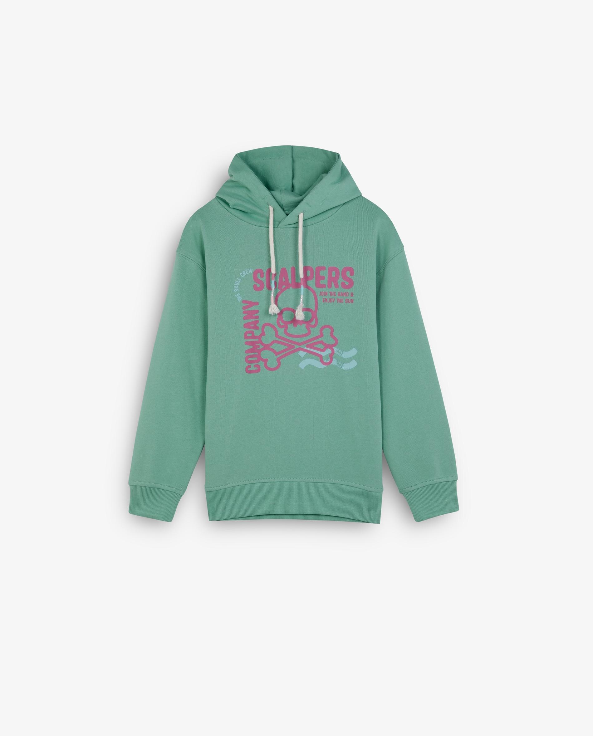 Sweatshirt Infantil de Algodão com Capuz Verde-4